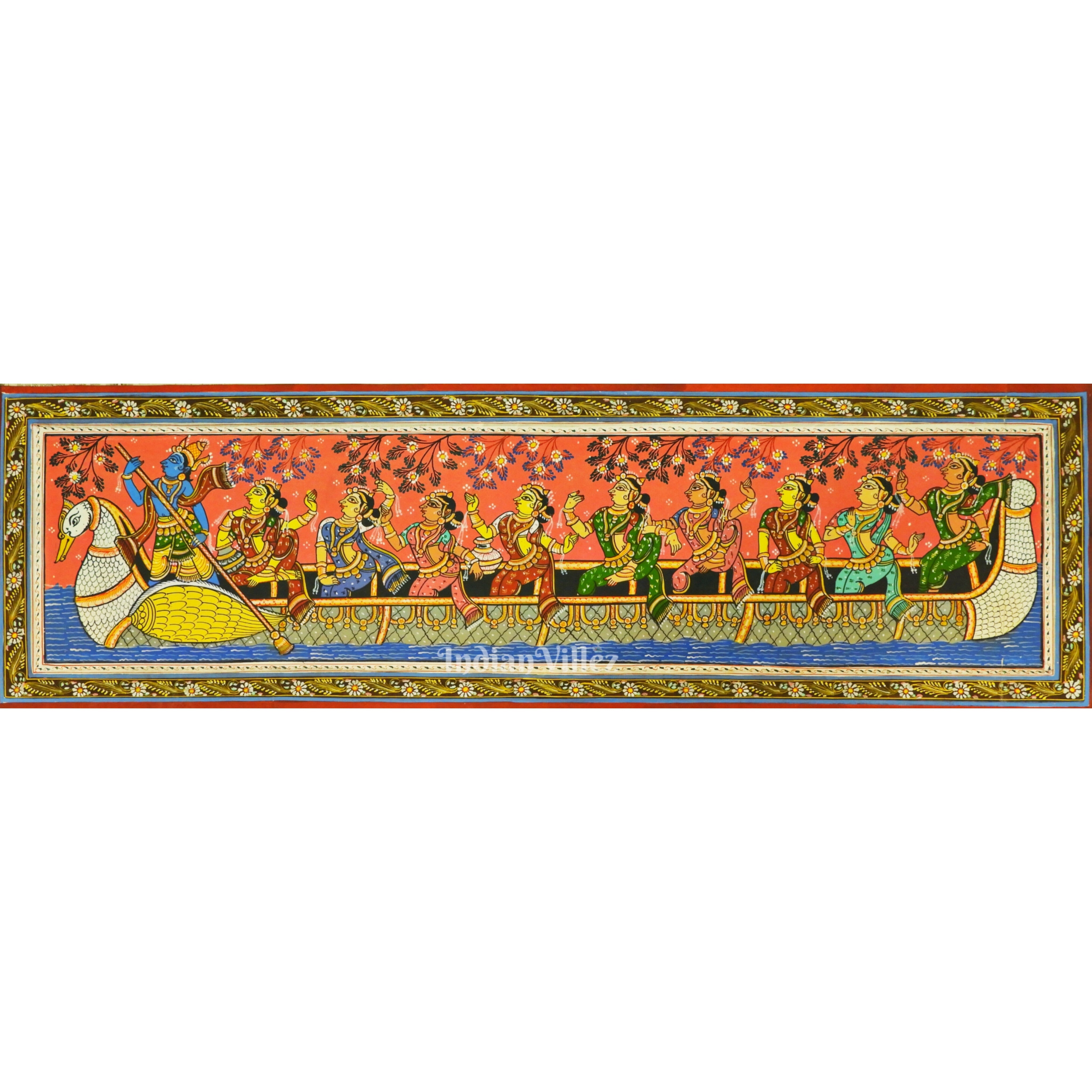 Lord Krishna Nabakeli Theme Pattachitra Painting 