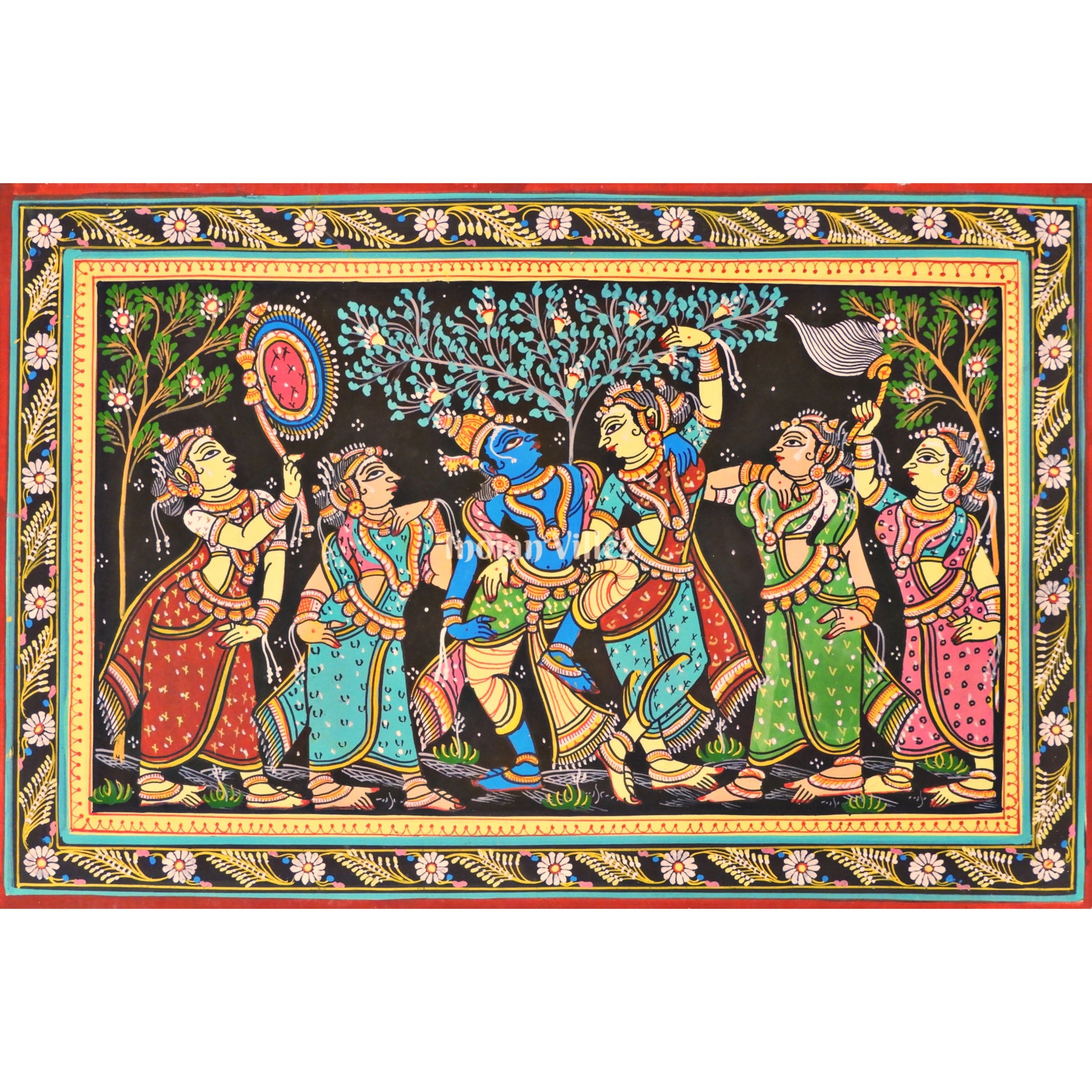 Radha Krishna Leela Pattachitra Art Painting For Home Wall Art Decor ...