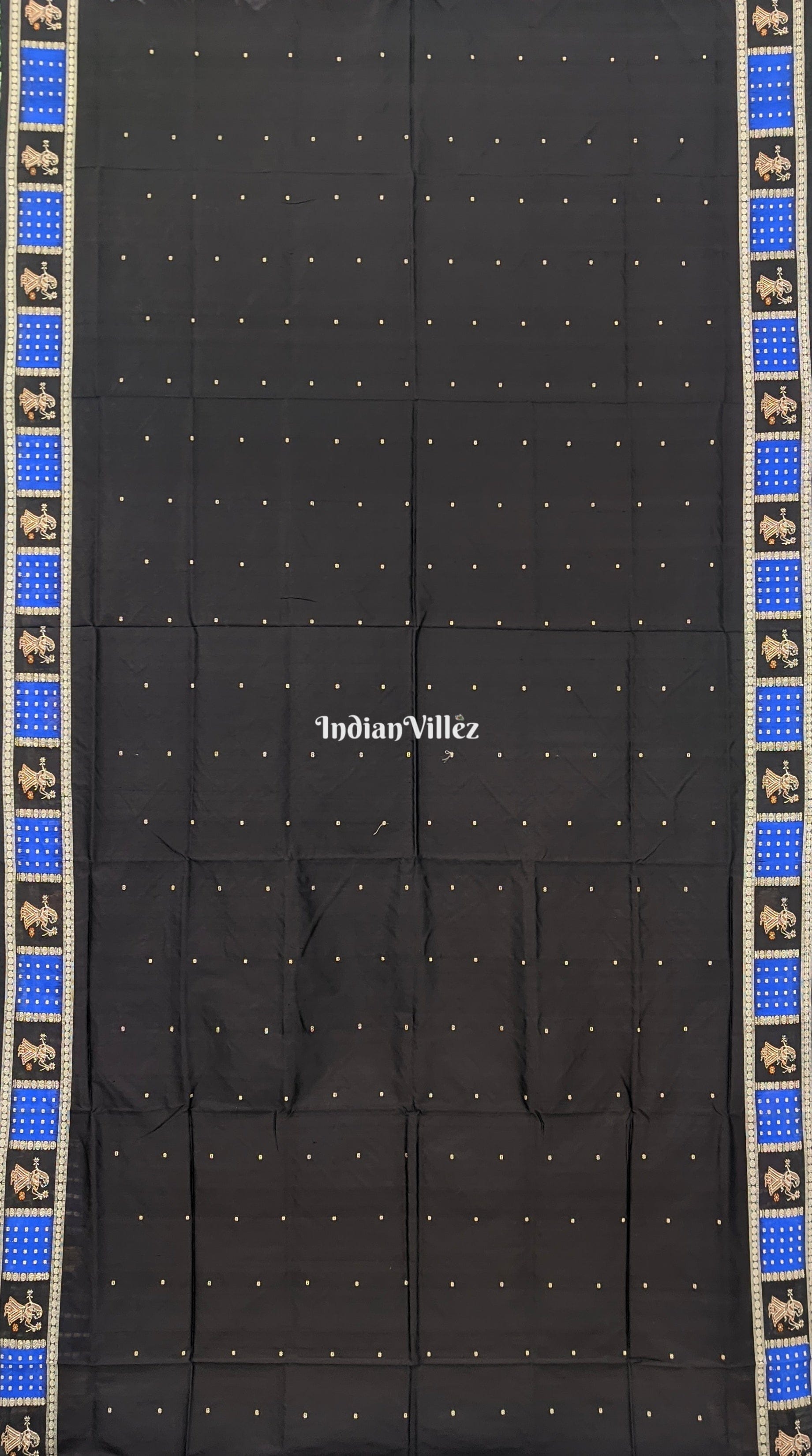 Black Blue Doll Odisha Handloom Bomkai Silk Saree
