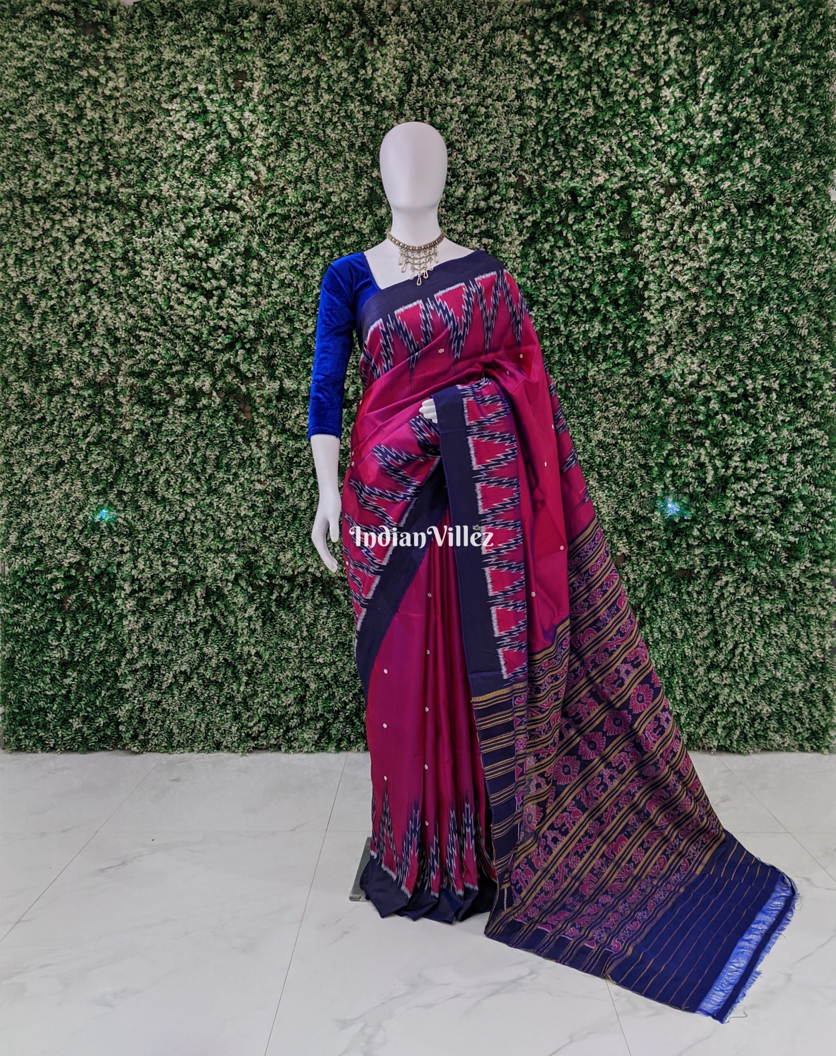 Pink Dual Tone Odisha Handloom Contemporary Silk Saree