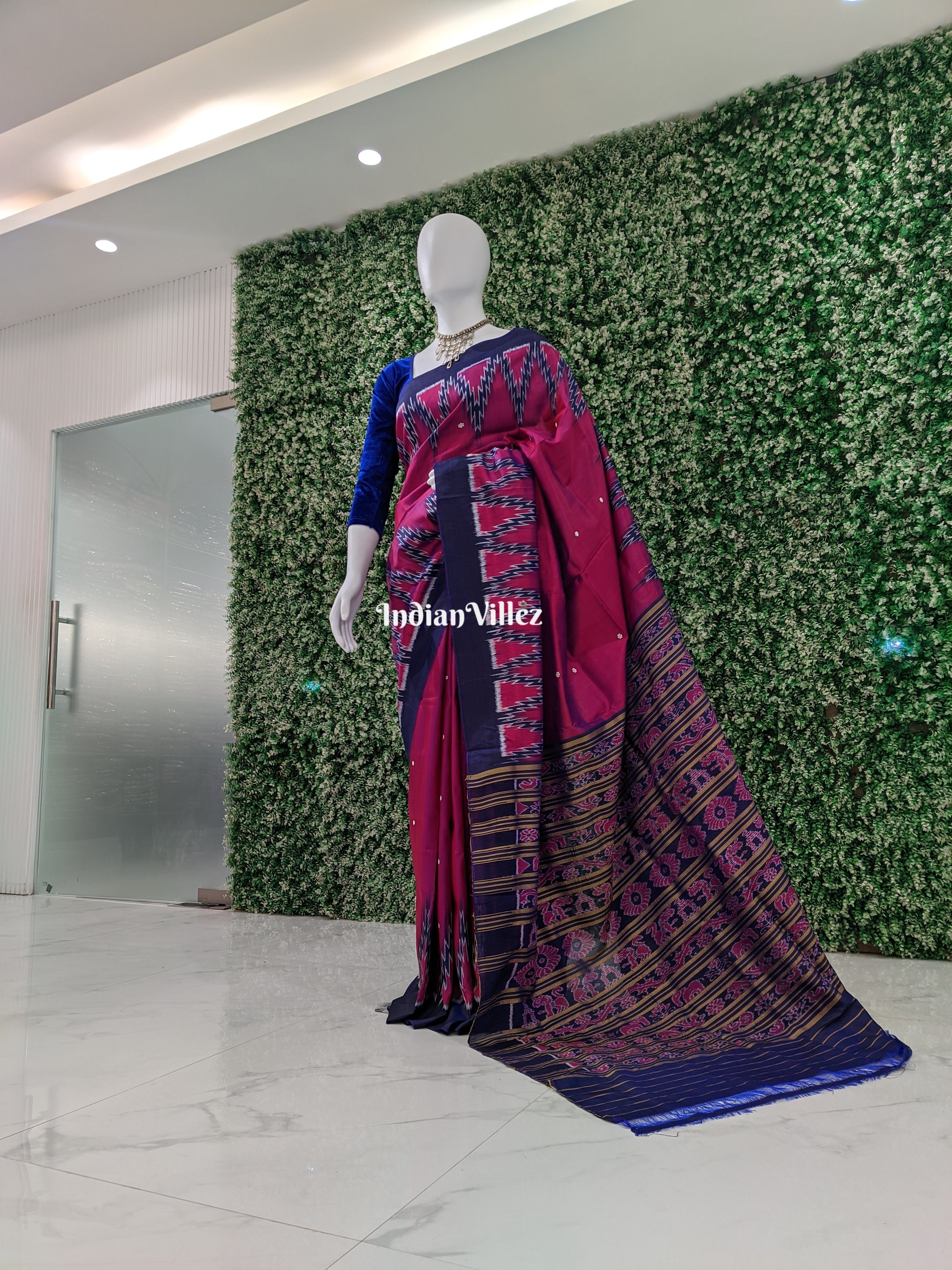 Pink Dual Tone Odisha Handloom Contemporary Silk Saree