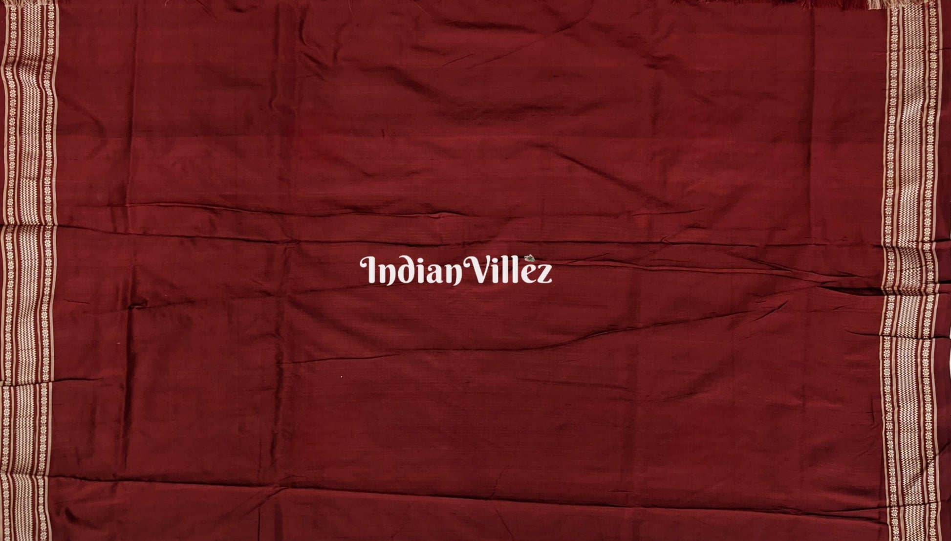 Maroon Creeper Design Sambalpuri Natural Dyed Handloom Silk Saree