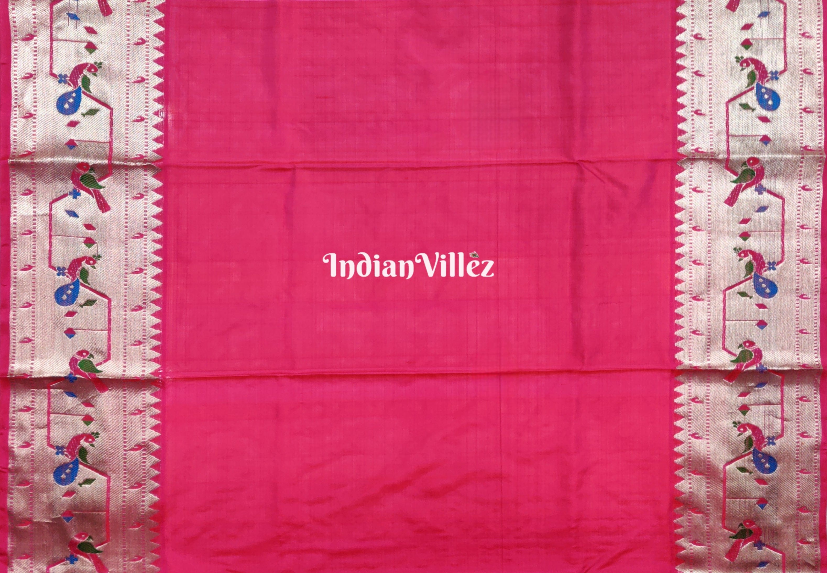 Maroon & Pink Venkatagiri Pattu Saree