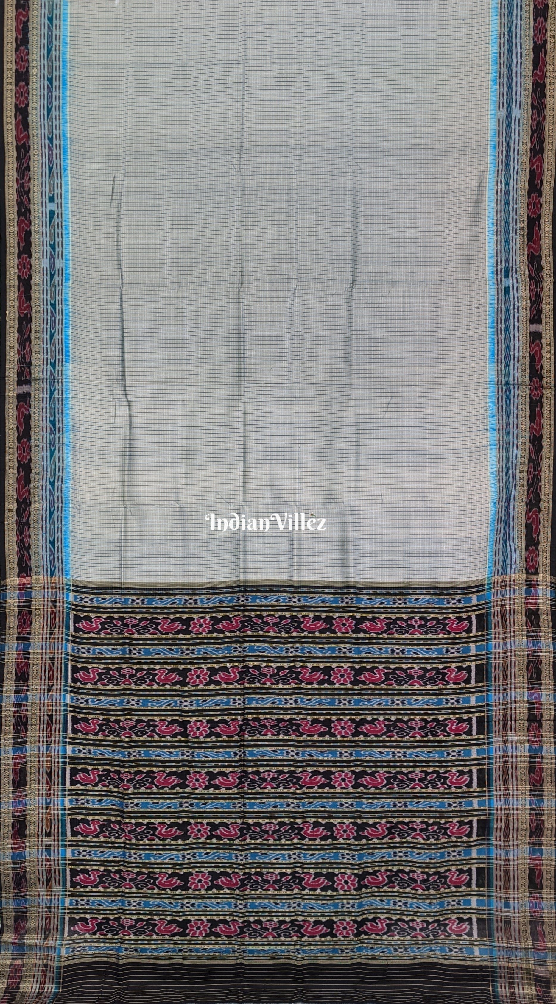 Grey Sachipar Odisha Handloom Khandua Silk Saree