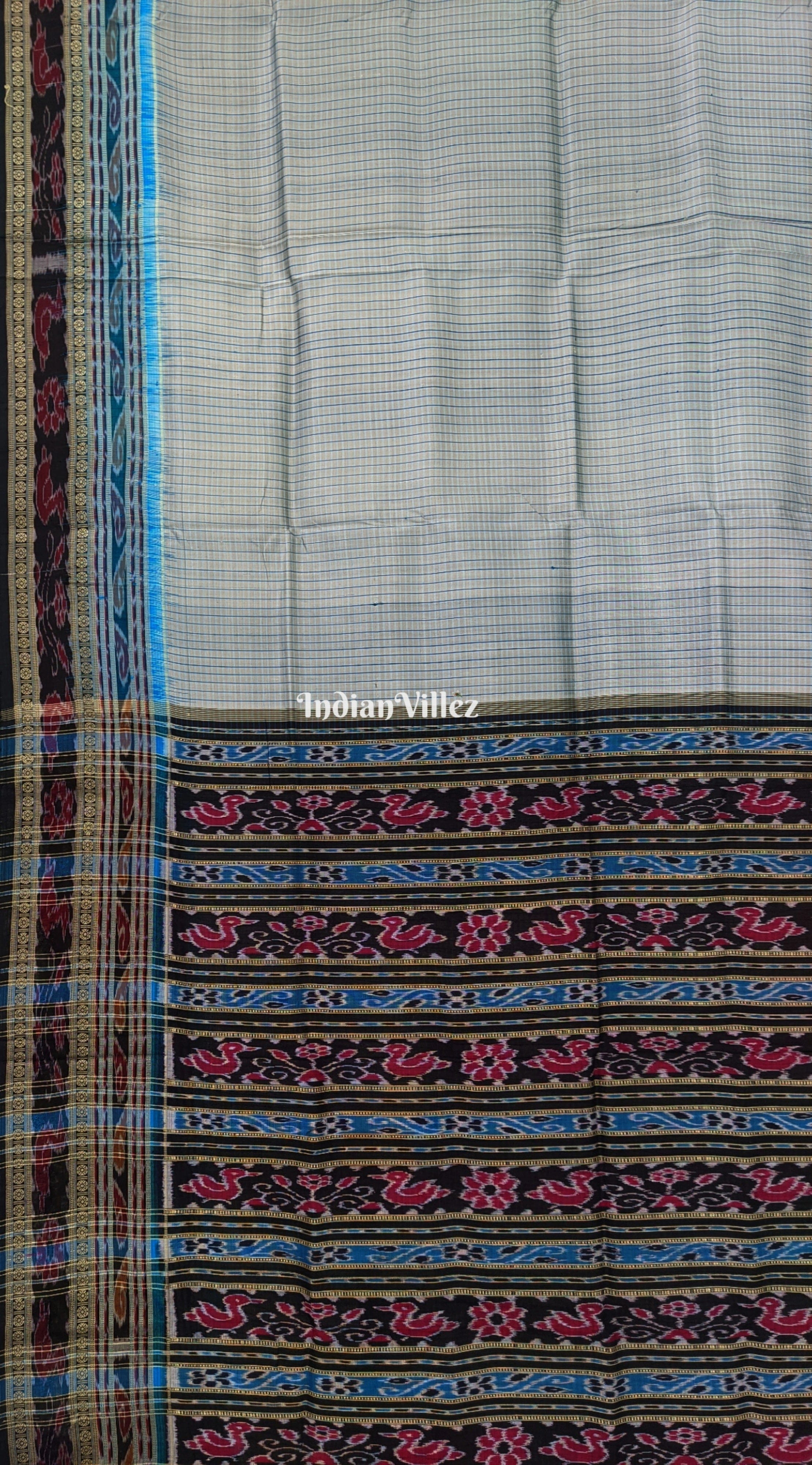 Grey Sachipar Odisha Handloom Khandua Silk Saree
