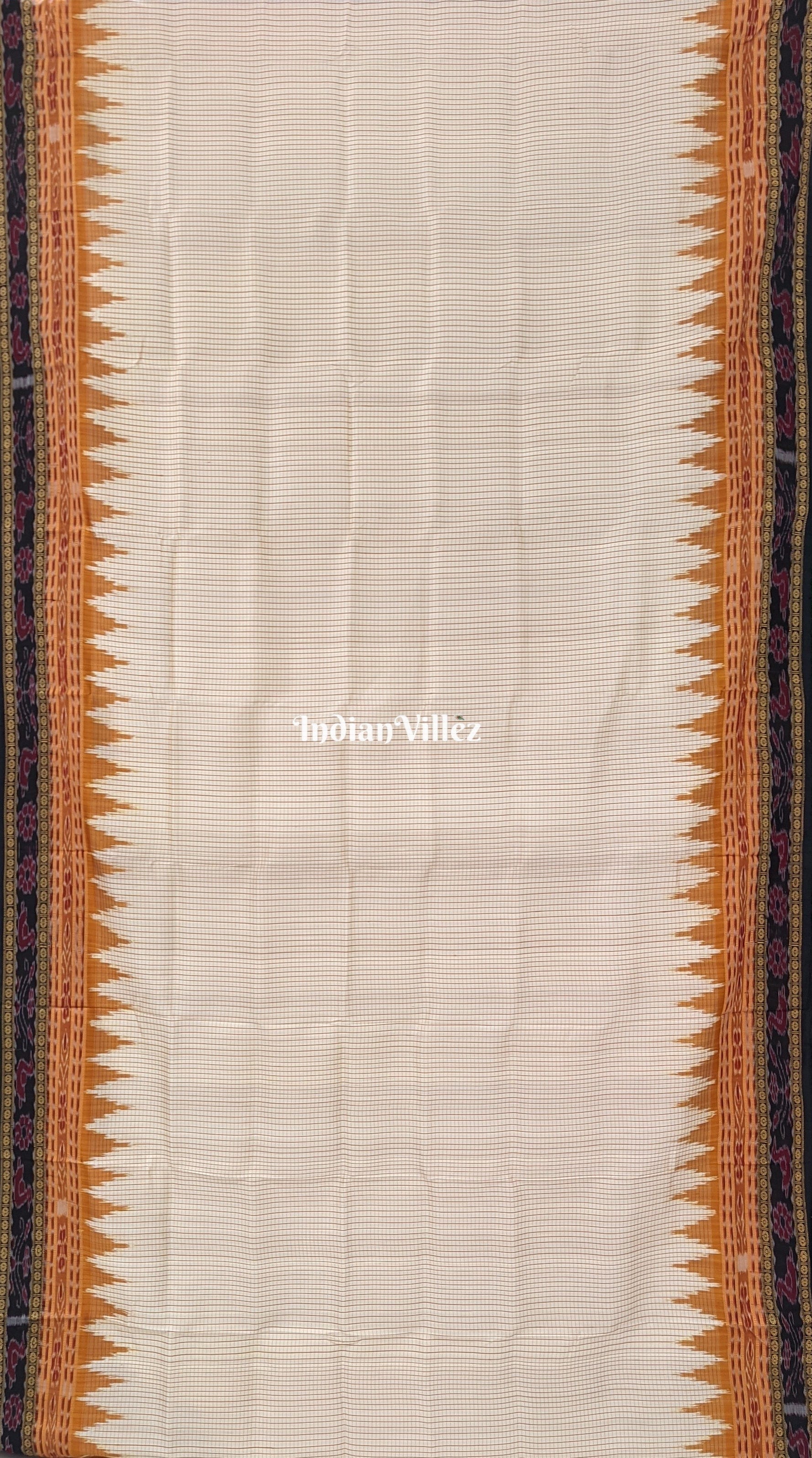 Off White Sachipar Odisha Handloom Khandua Silk Saree