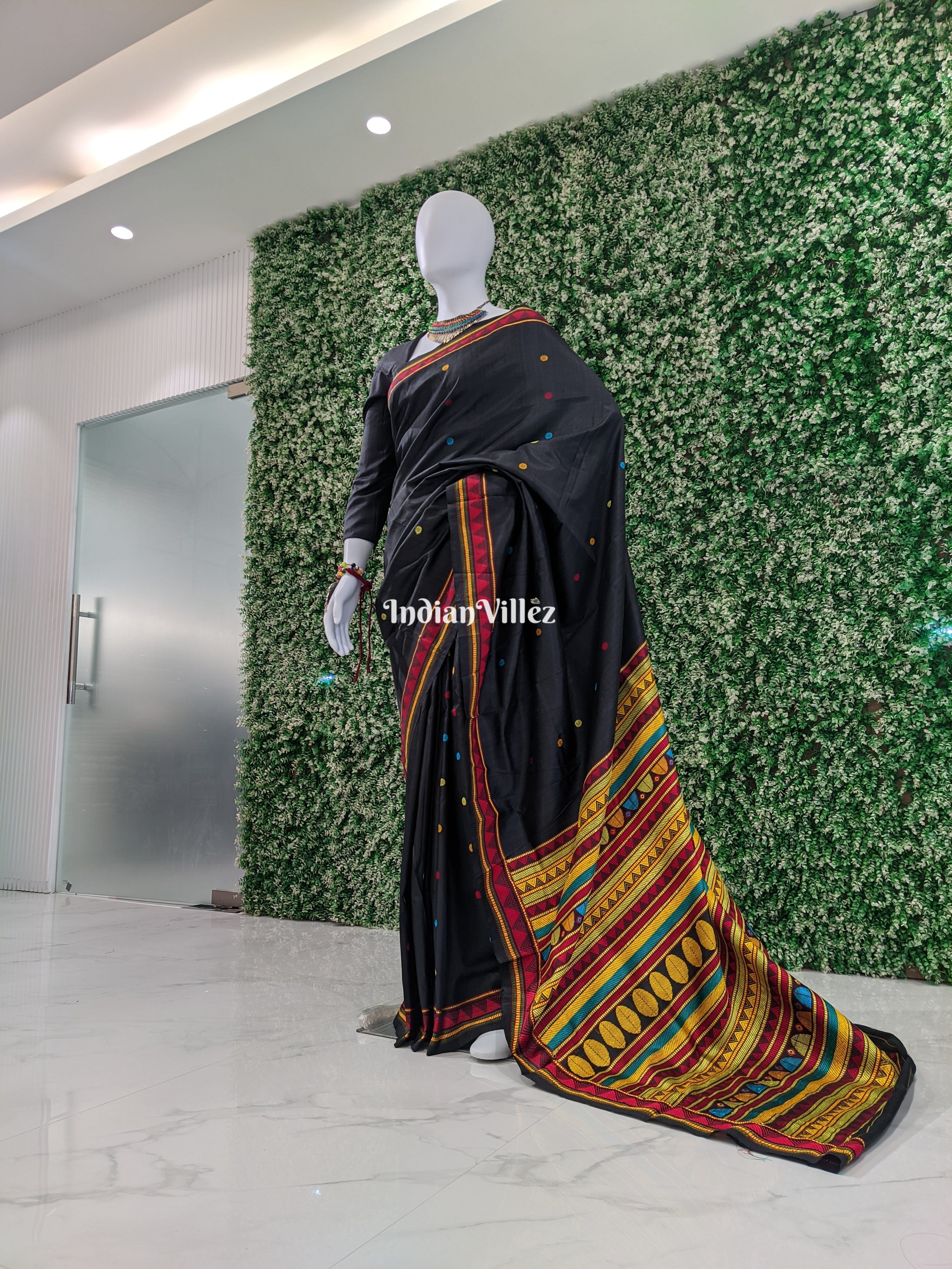 Black Dongria Odisha Handloom  Silk Saree