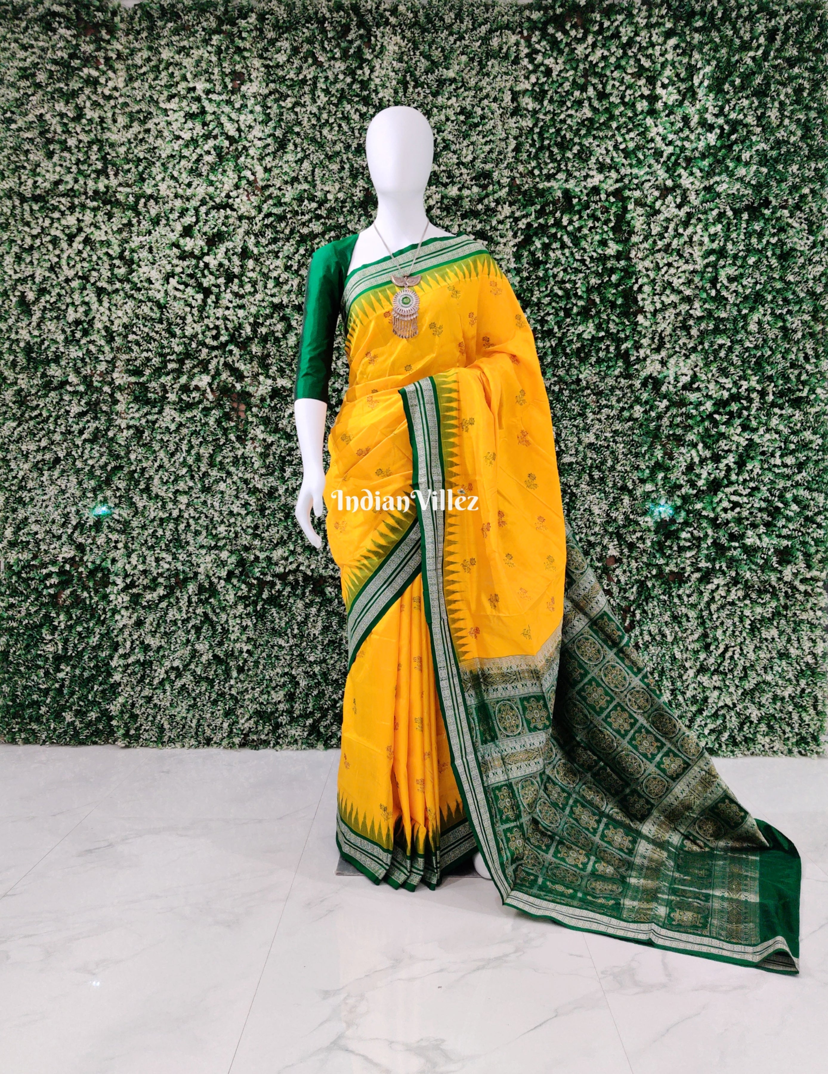 Flower Bomkai Odisha Handloom Mulberry Silk Saree