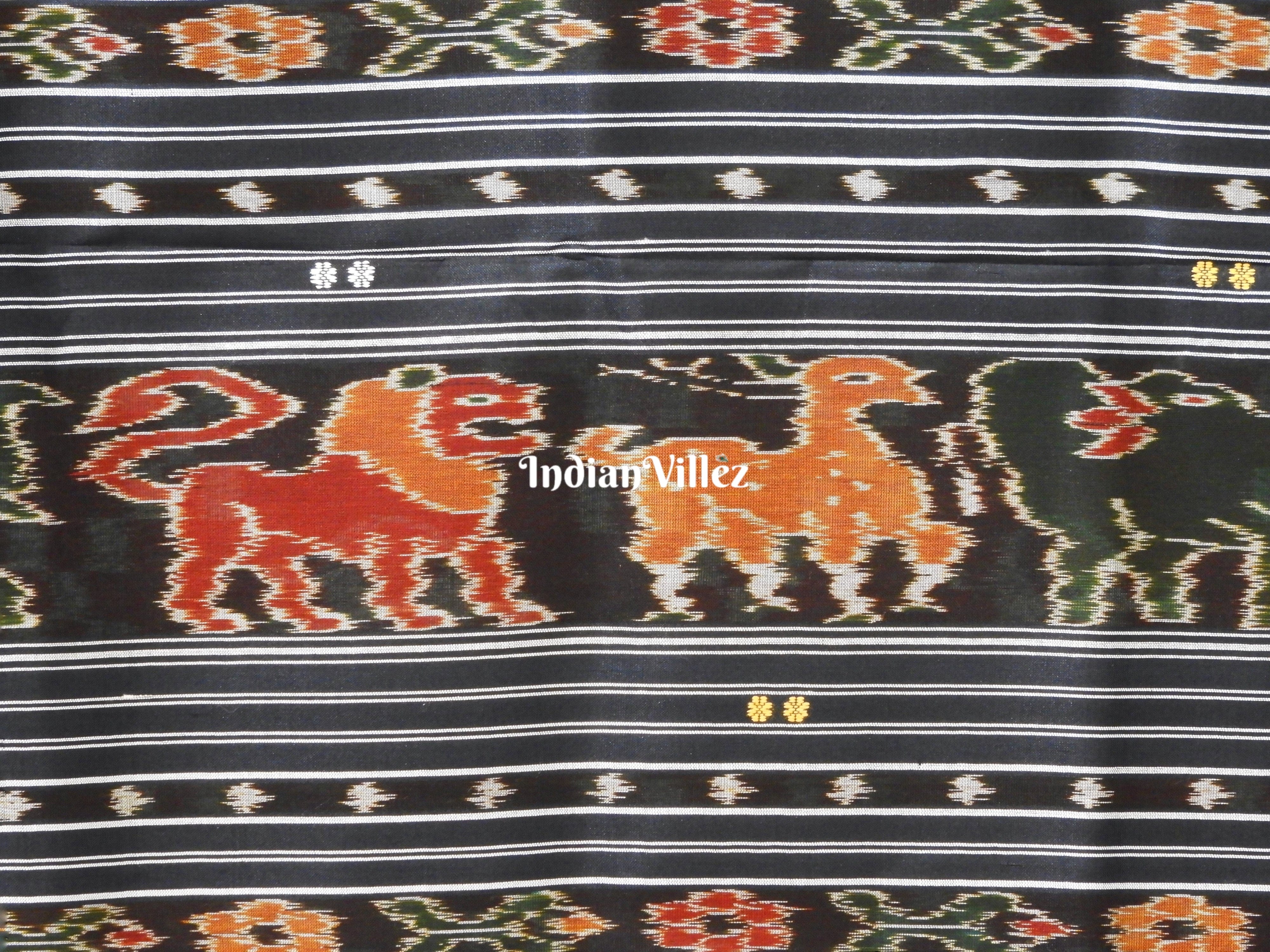 Red Tribal Contemporary Odisha Handloom Khandua Silk Saree