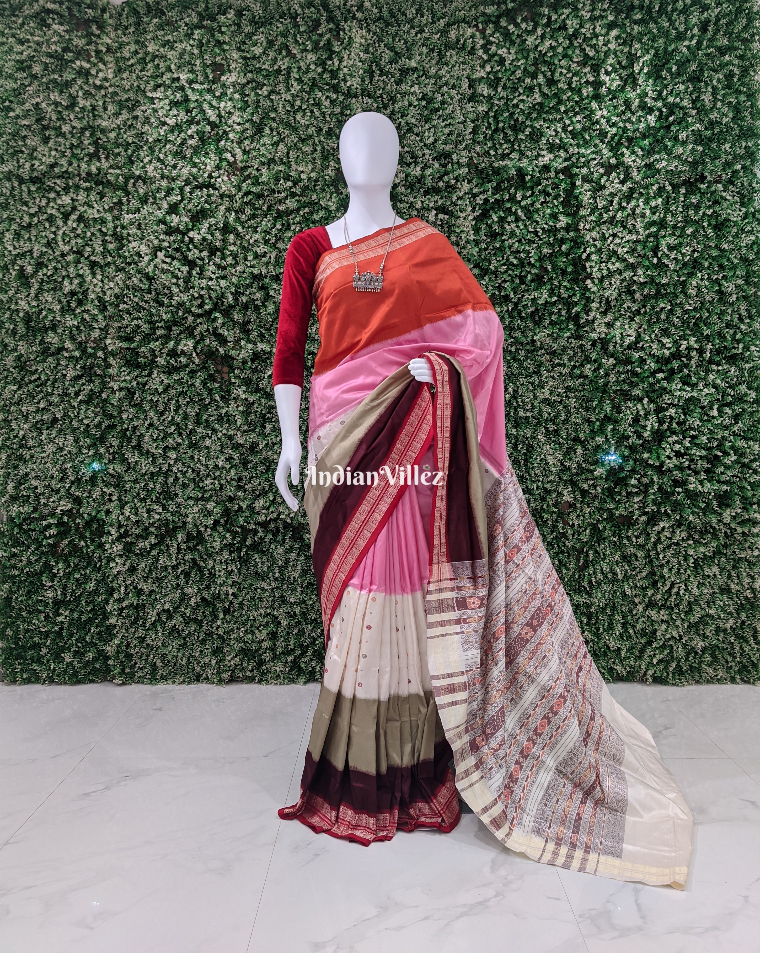 Pancharangi Color Odisha Handloom Bomkai Sambalpuri Silk Saree