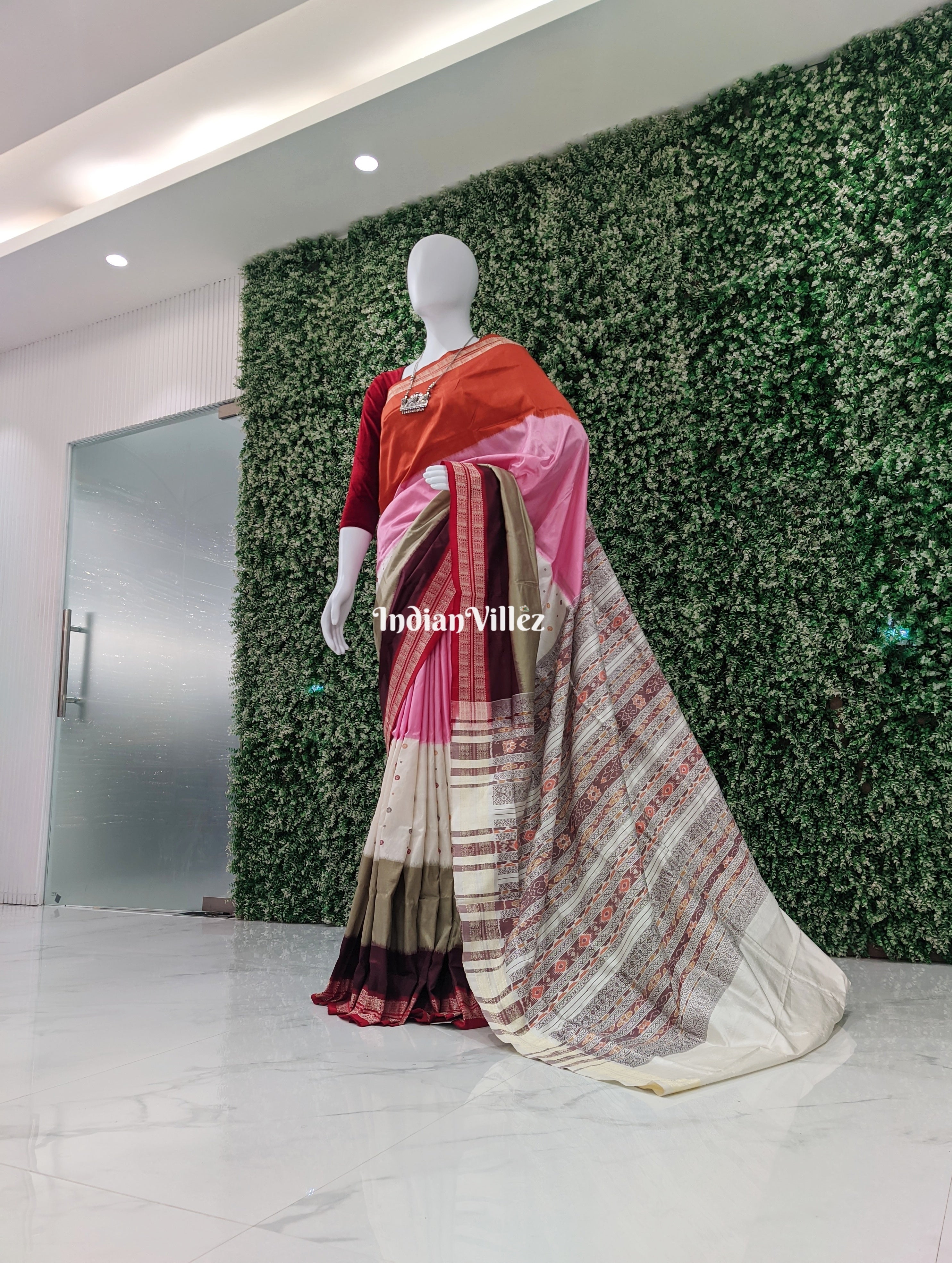 Pancharangi Color Odisha Handloom Bomkai Sambalpuri Silk Saree