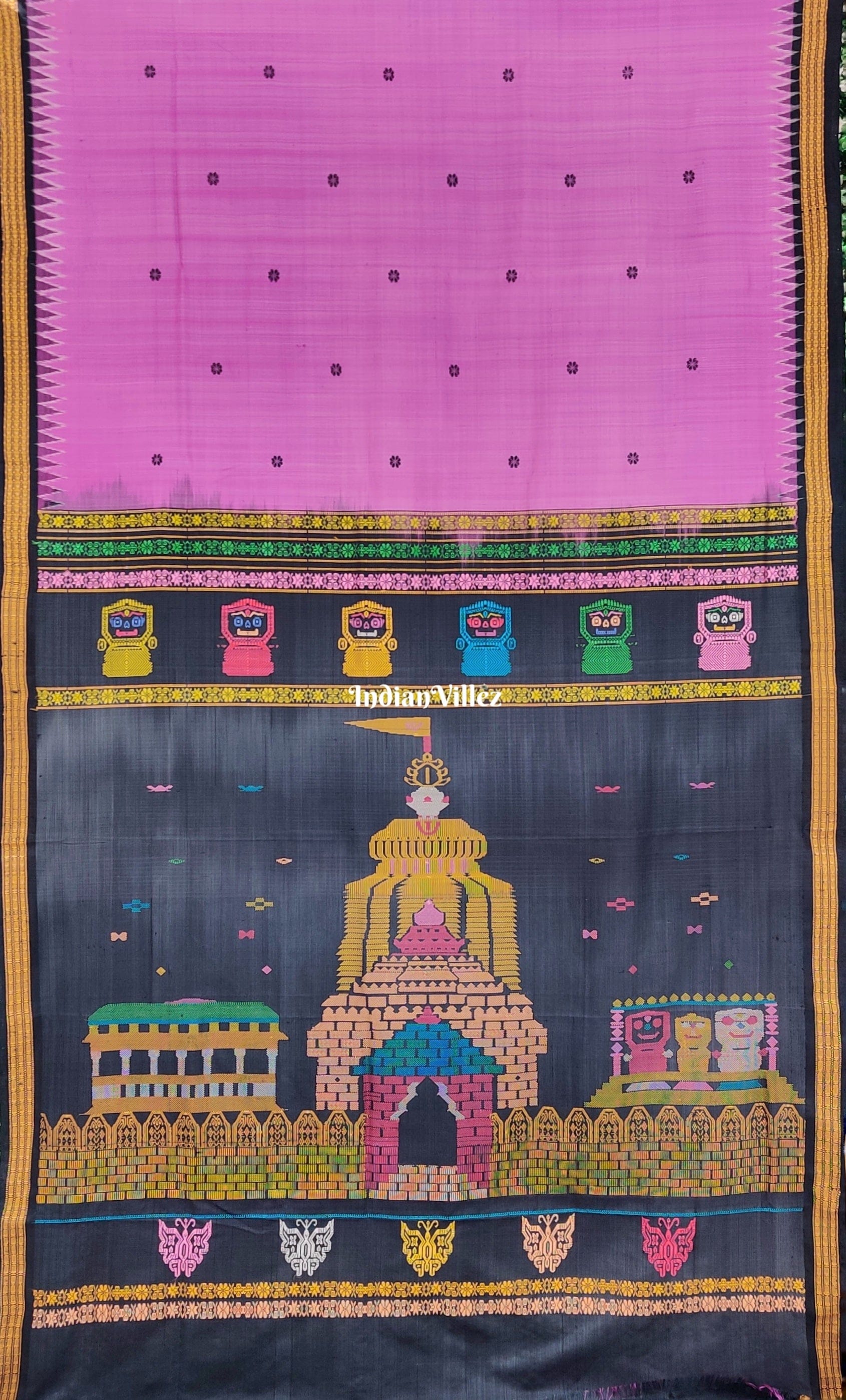 Lord Jagannath Temple Themed Gopalpur Tussar Silk Saree
