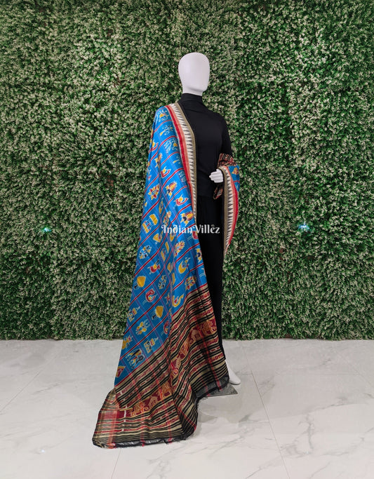Blue Nabakothi Odisha Handloom Silk Dupatta