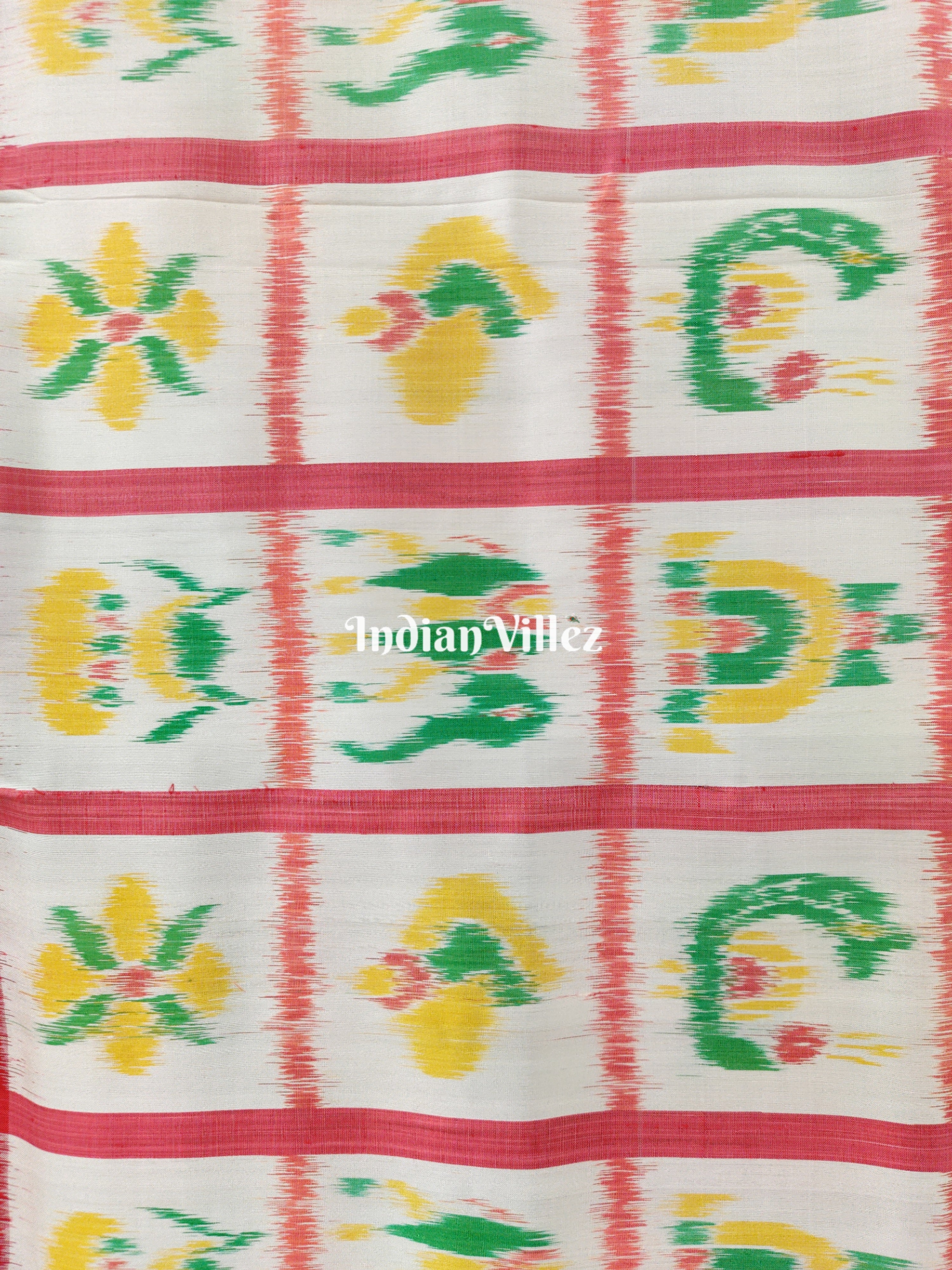 White with Red Border Nabakothi Khandua Silk Saree (Nartaki Aanchal)