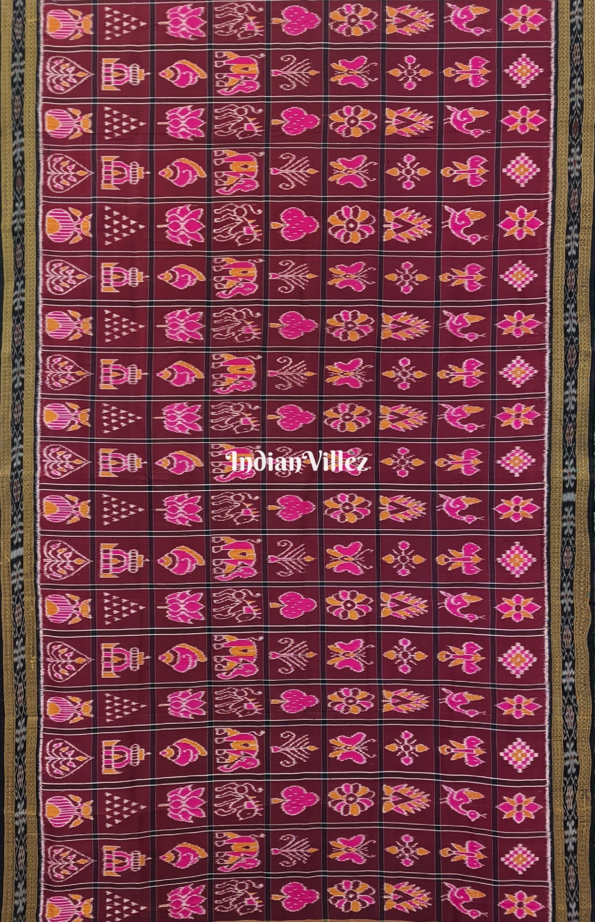 Wine Nabakothi Khandua Odisha Handloom Silk Saree