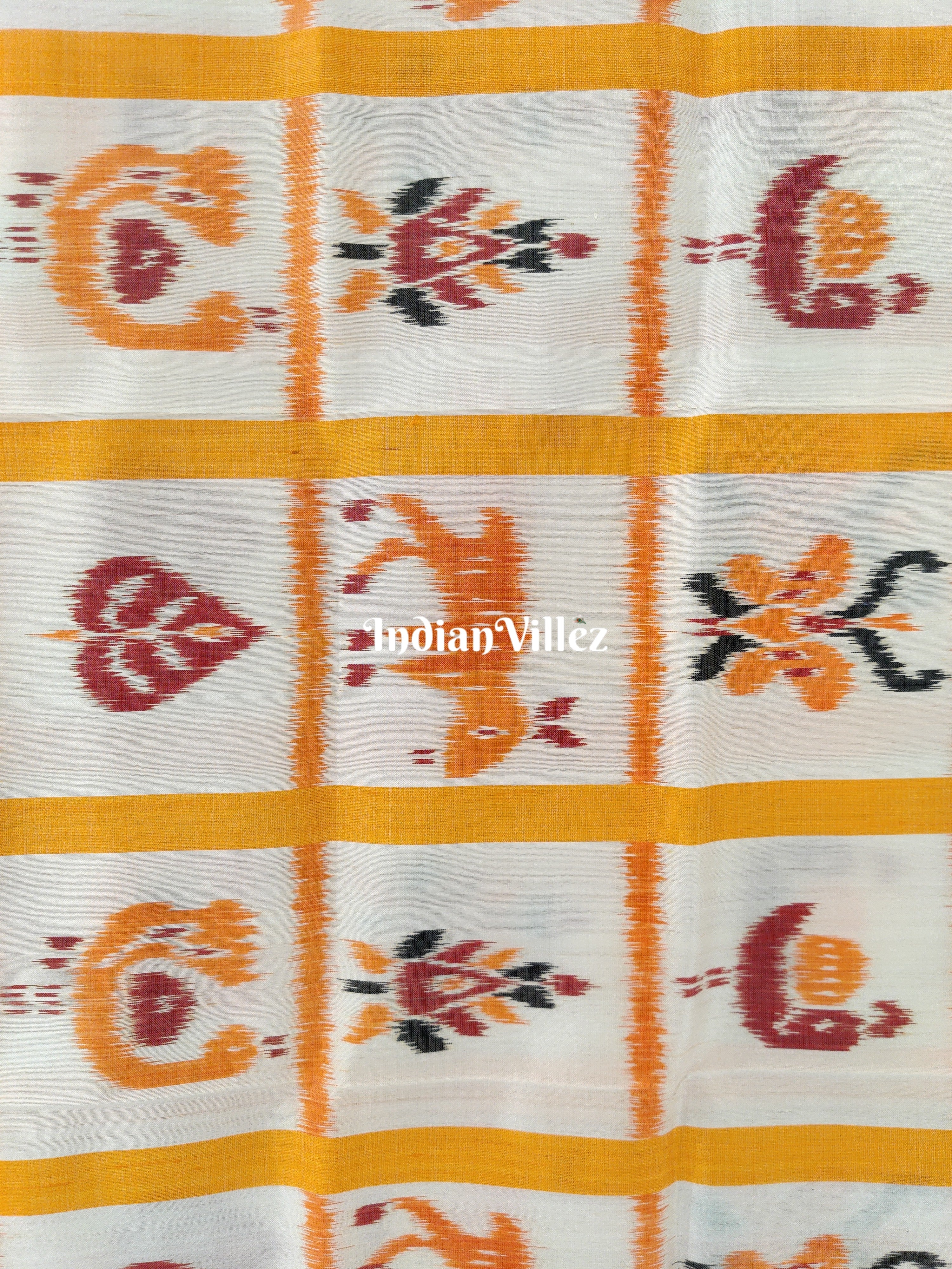 Off-White Nabakothi Khandua Silk Pata Saree