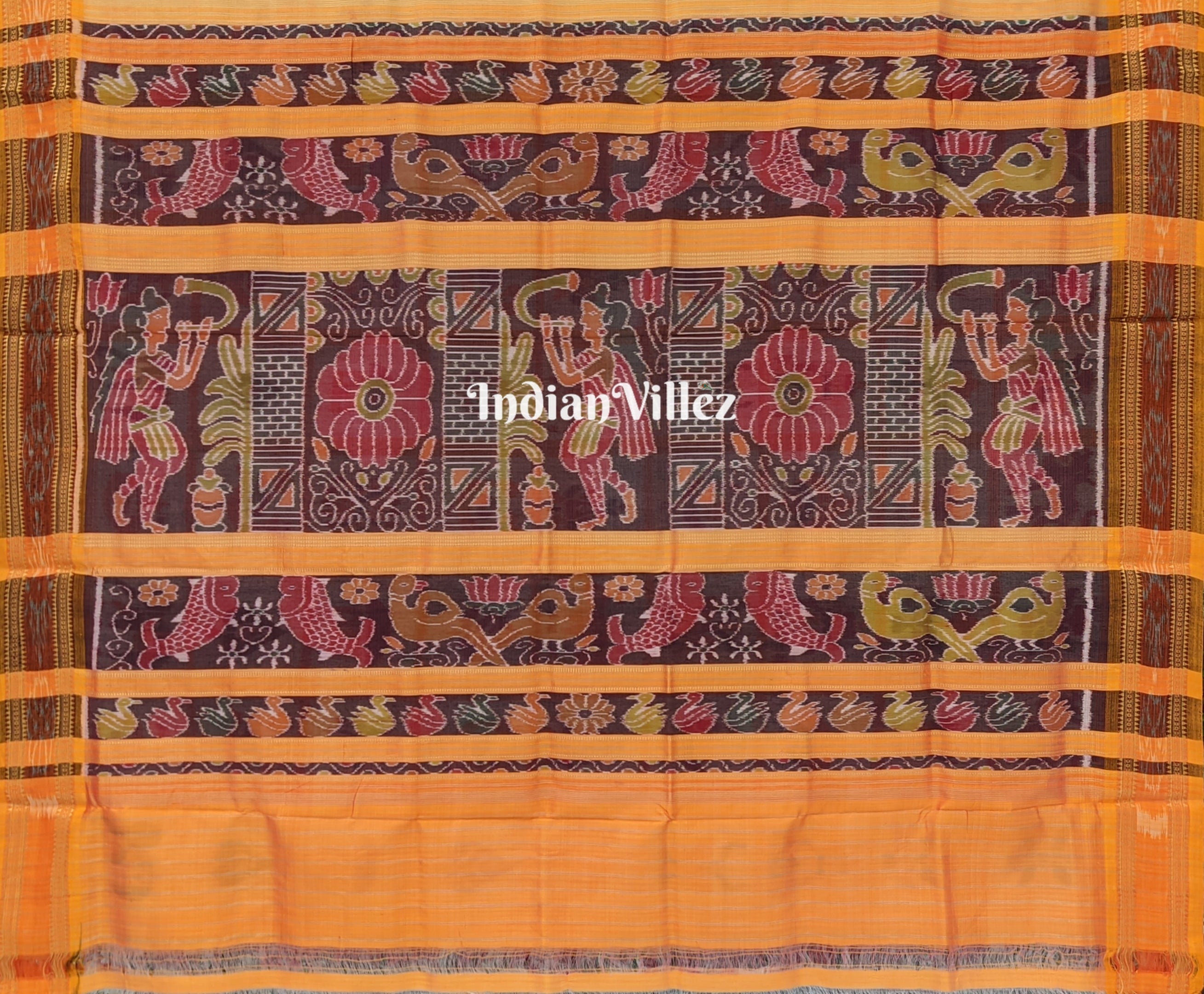 Off-White Nabakothi Khandua Silk Pata Saree