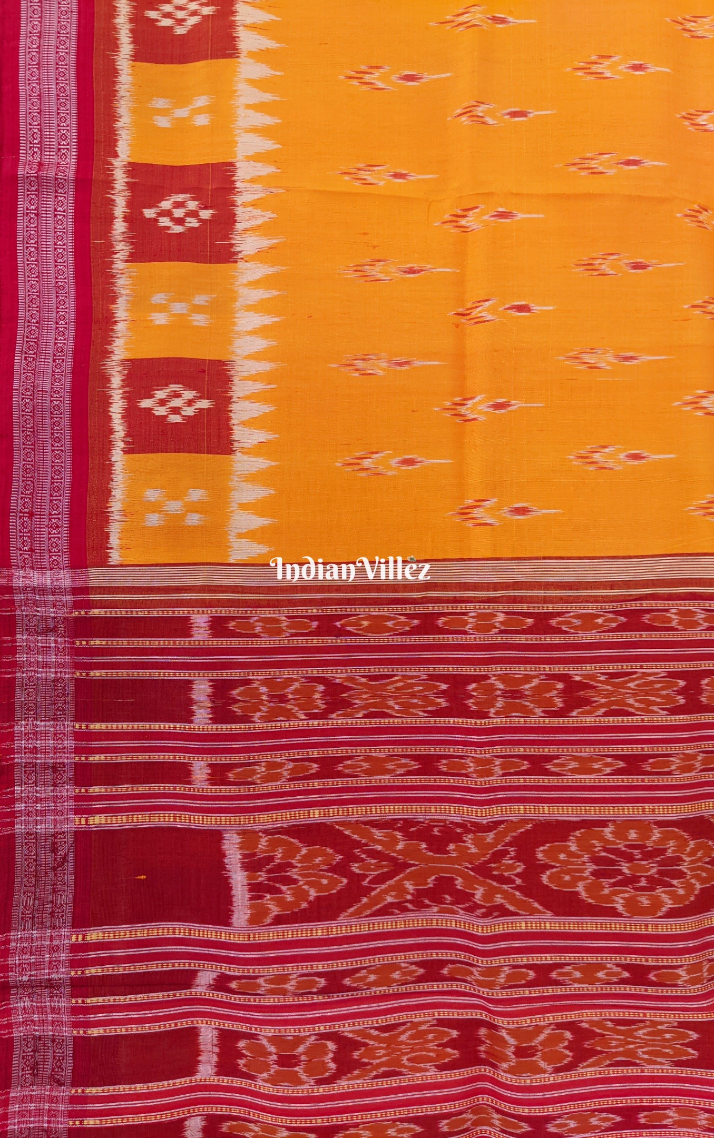 Yellow Mayura Chandrika Odisha Handloom Khandua Silk Saree