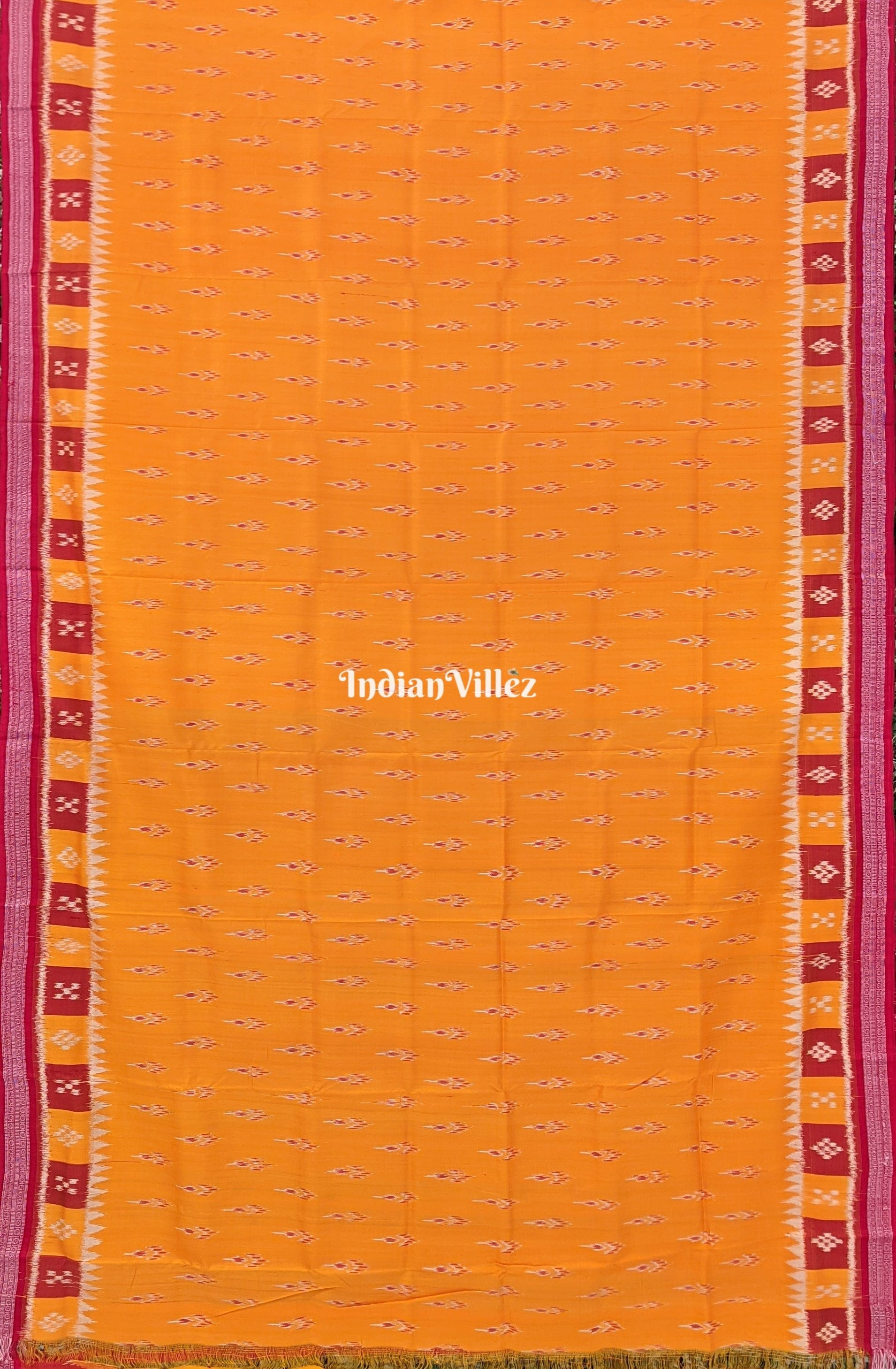 Yellow Mayura Chandrika Odisha Handloom Khandua Silk Saree