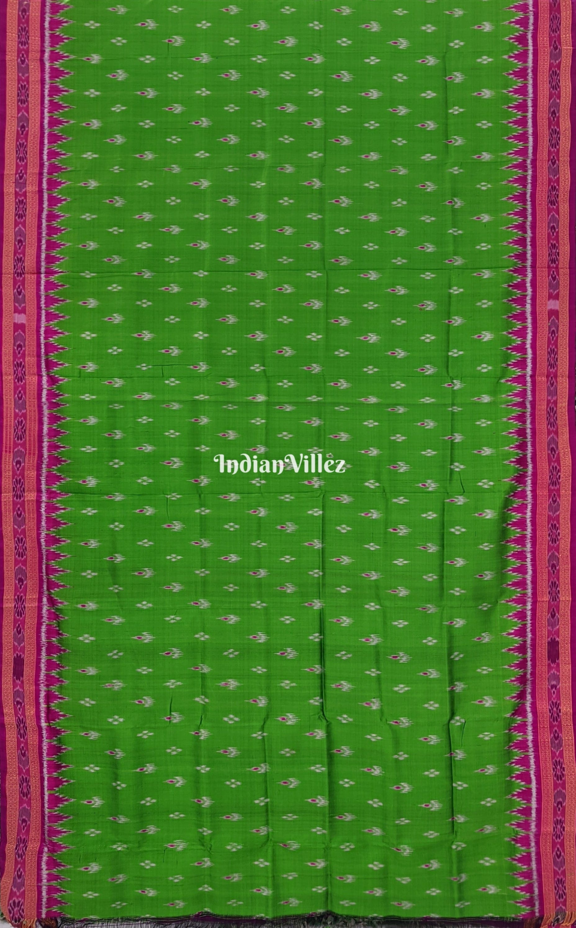 Green Mayura Chandrika Odisha Handloom Khandua Silk Saree