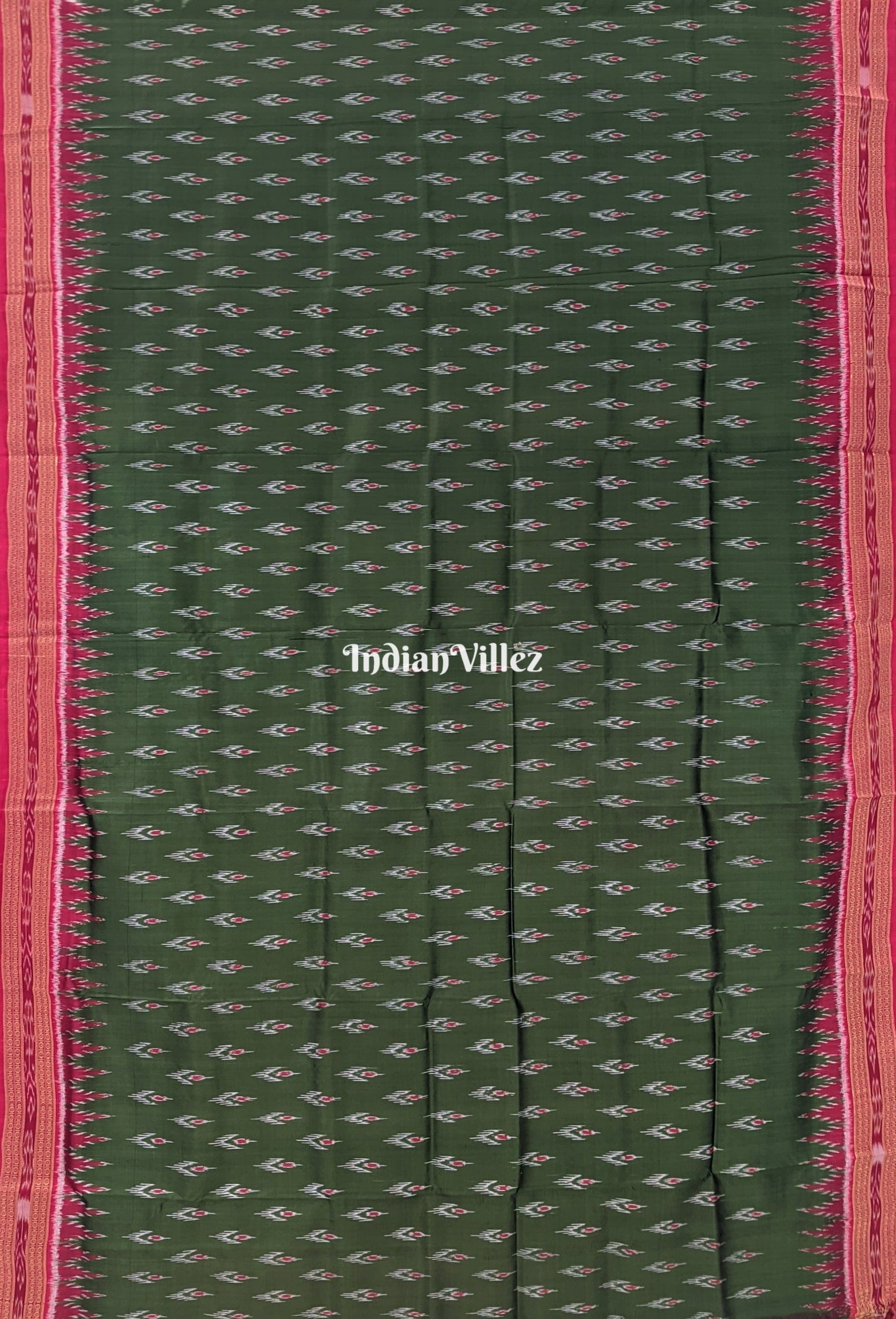 Mehendi Green Mayura Chandrika Odisha Handloom Khandua Silk Saree