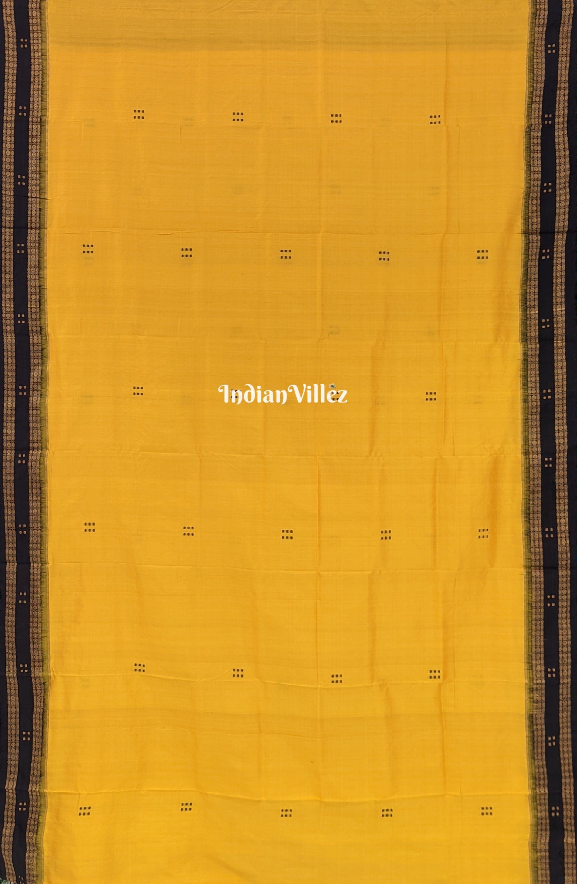 Yellow Butta Design Odisha Handloom Khandua Pata Saree