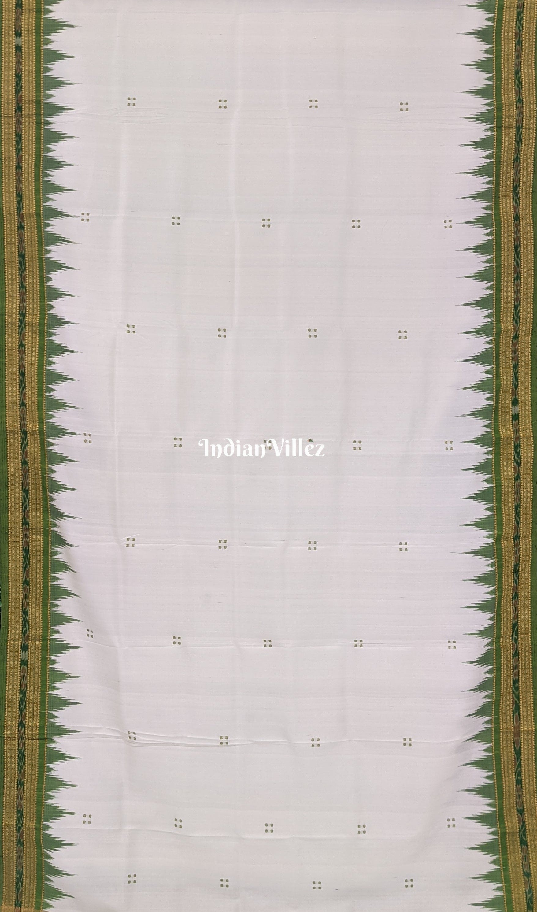 White Butta Odisha Handloom Khandua Silk Saree