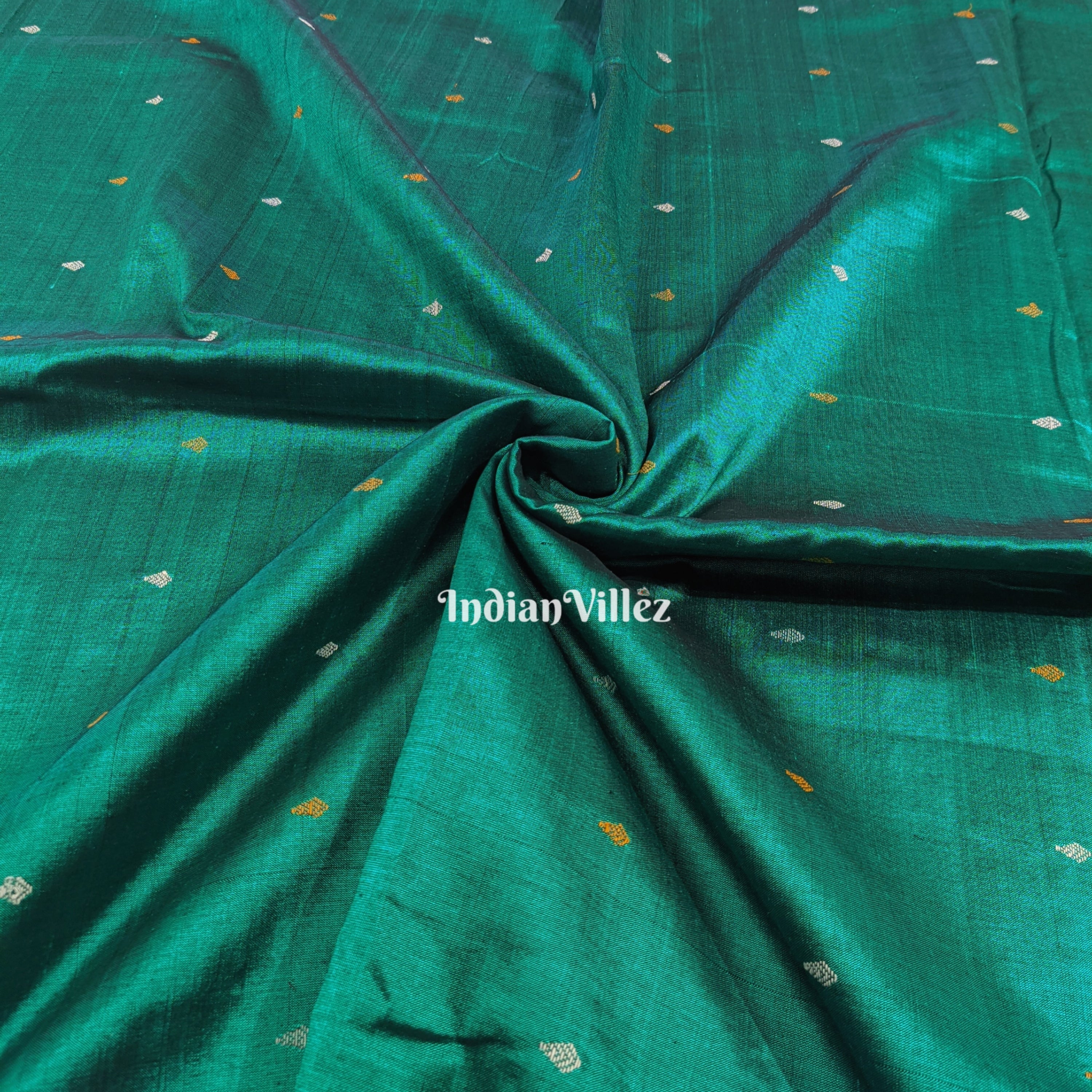 Blue Bomkai Silk*Cotton Handloom Fabric