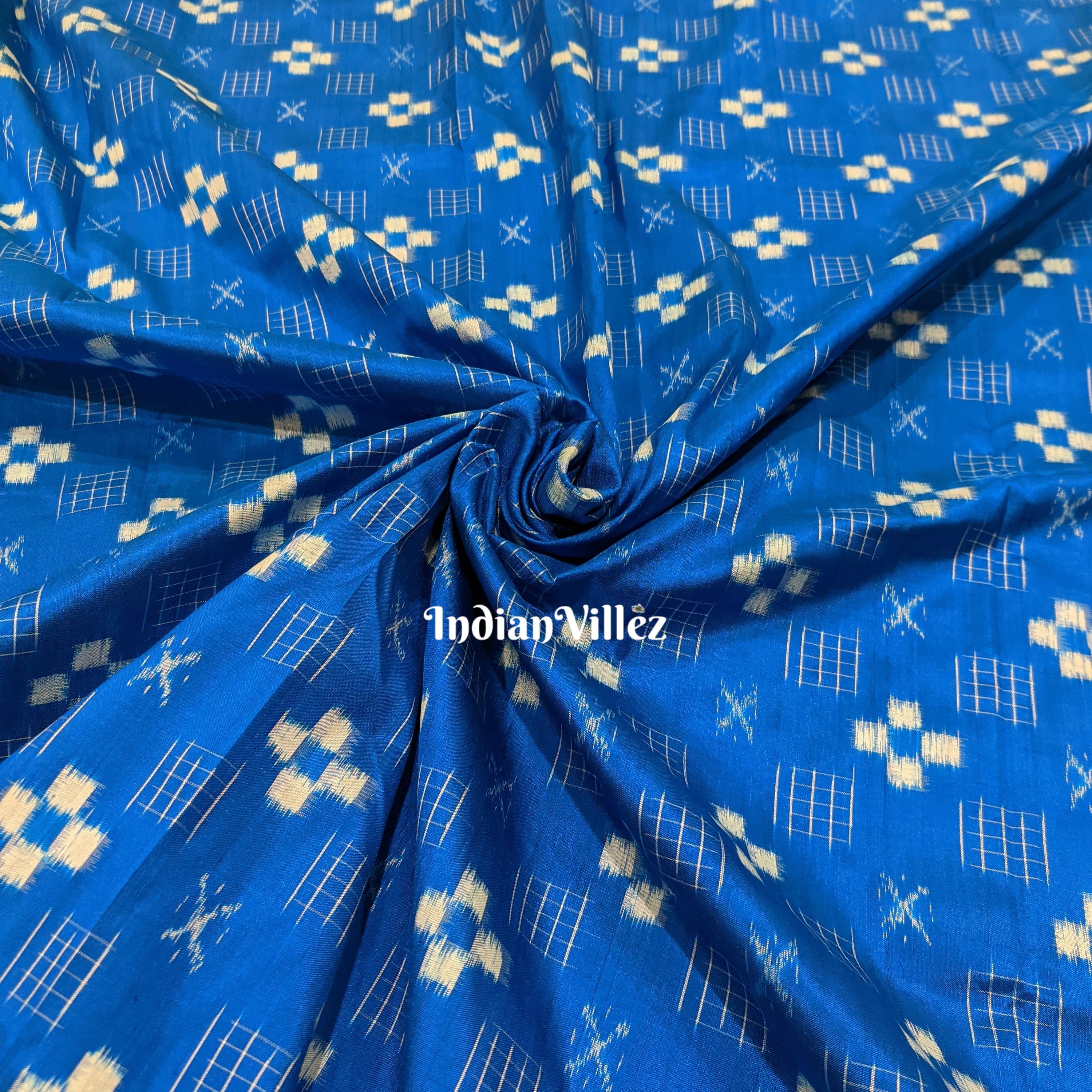 Blue Pasapali Silk Ikat Fabric