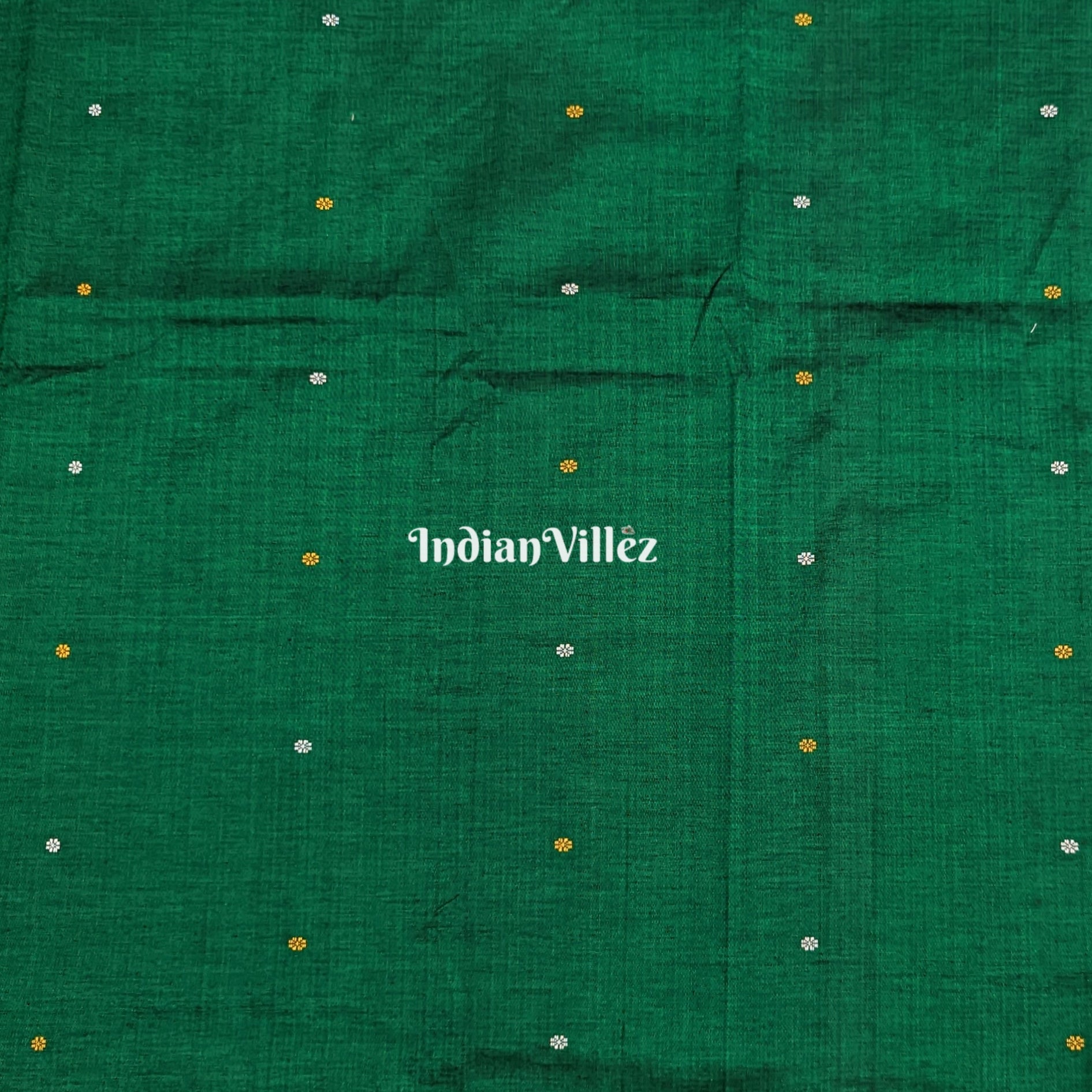 Green Bomkai Silk*Cotton Handloom Fabric