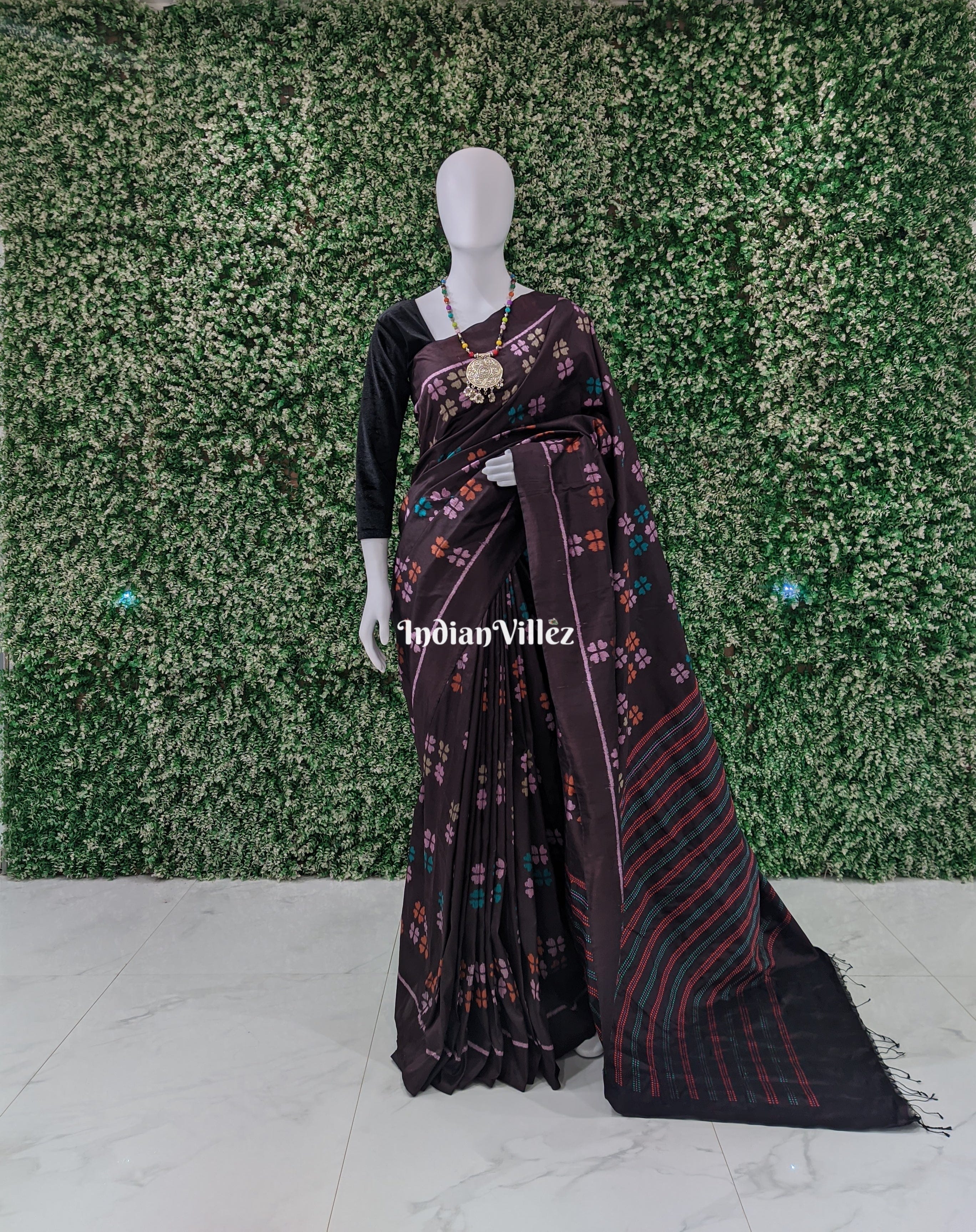 Black Odisha Handloom Contemporary Silk Saree