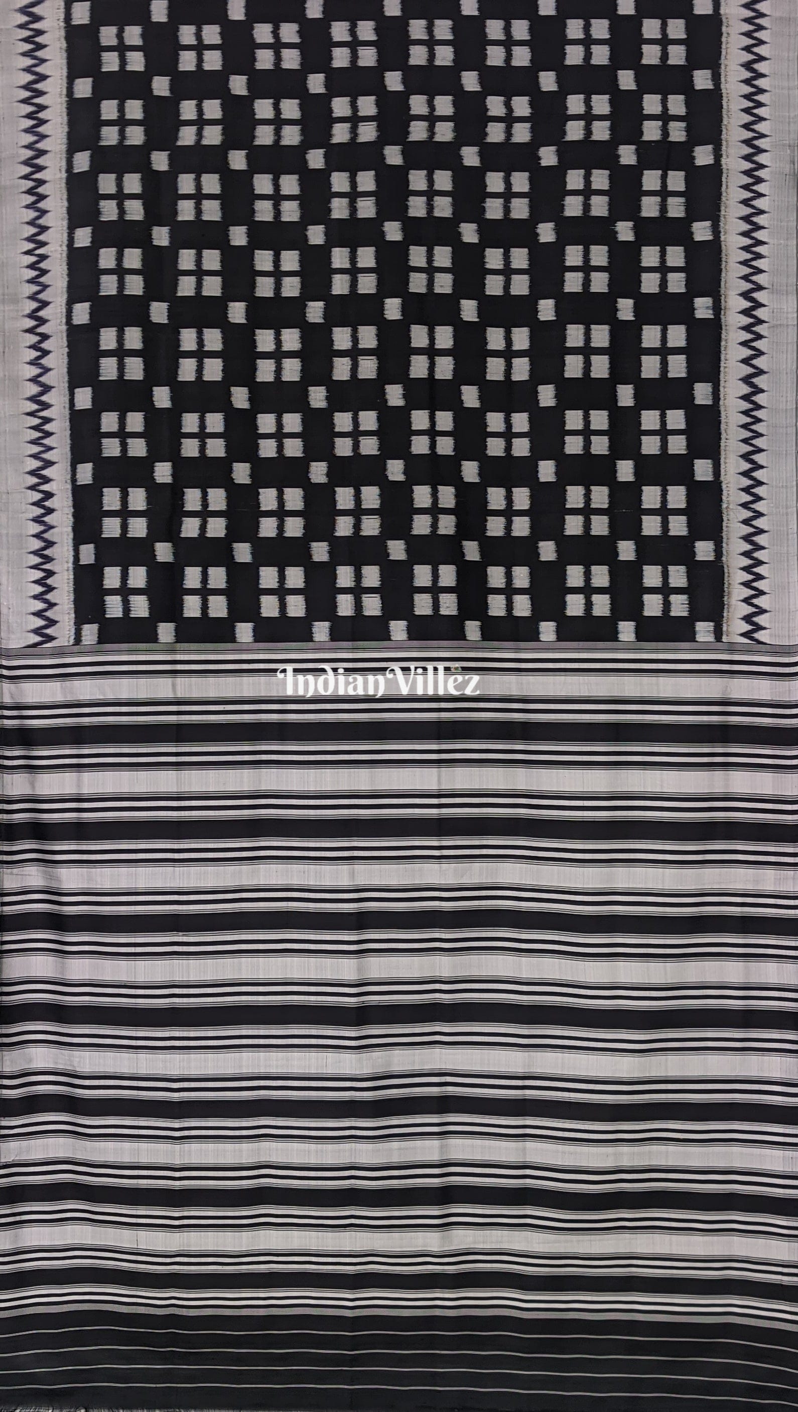 Black Contemporary Pasapali Silk Saree