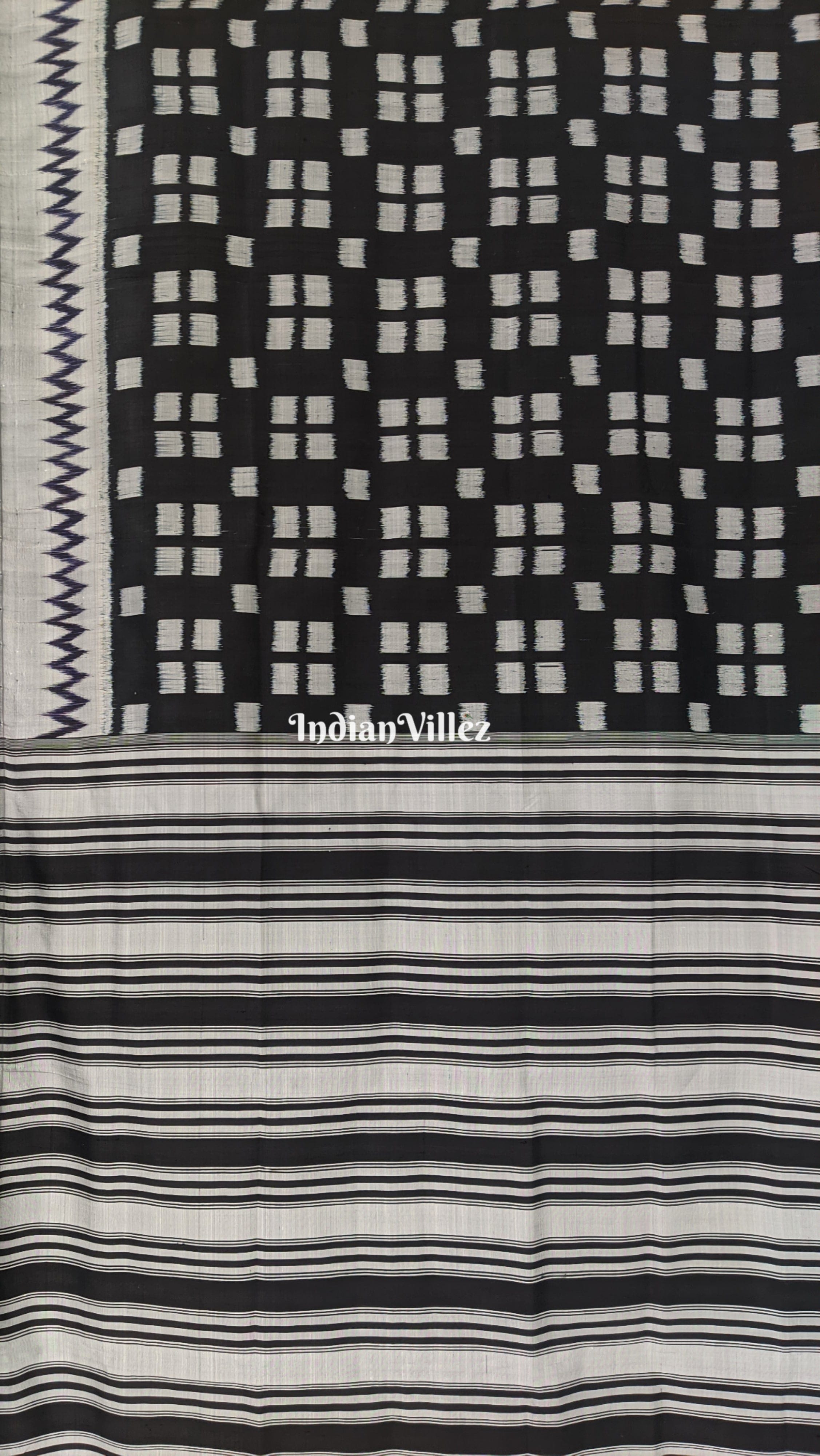 Black Contemporary Pasapali Silk Saree