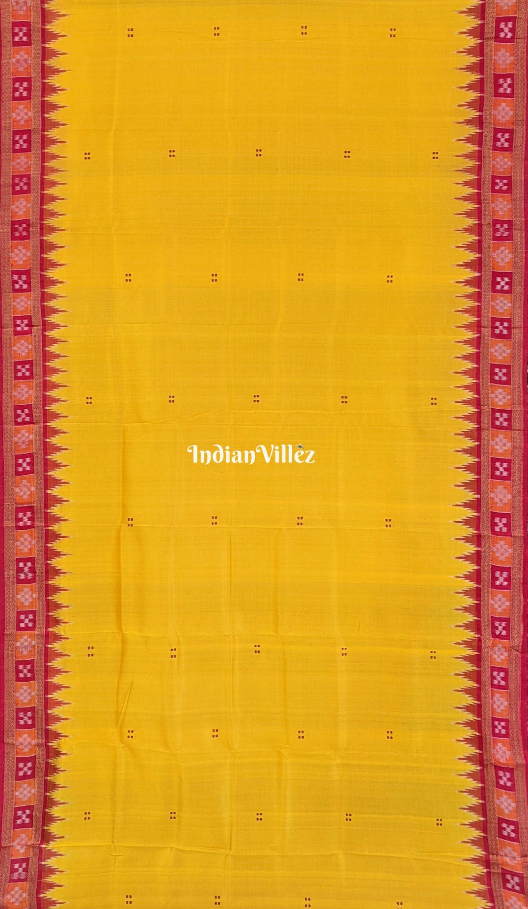 Yellow Pasapali Border Odisha Handloom Khandua Silk Saree