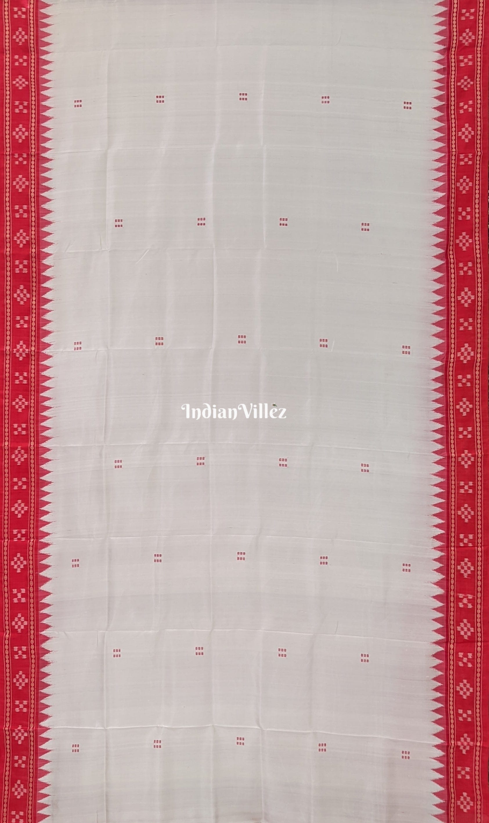 Milk White Singe Border Pasapali Khandua Silk Saree