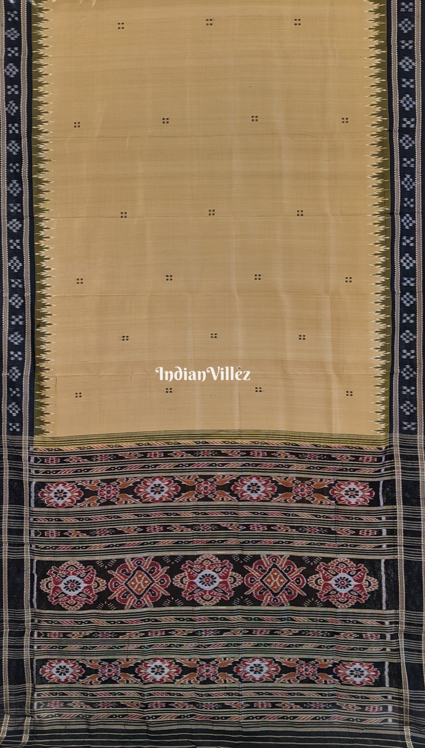 Chandan Color Single Pasapali Border Khandua Silk Saree