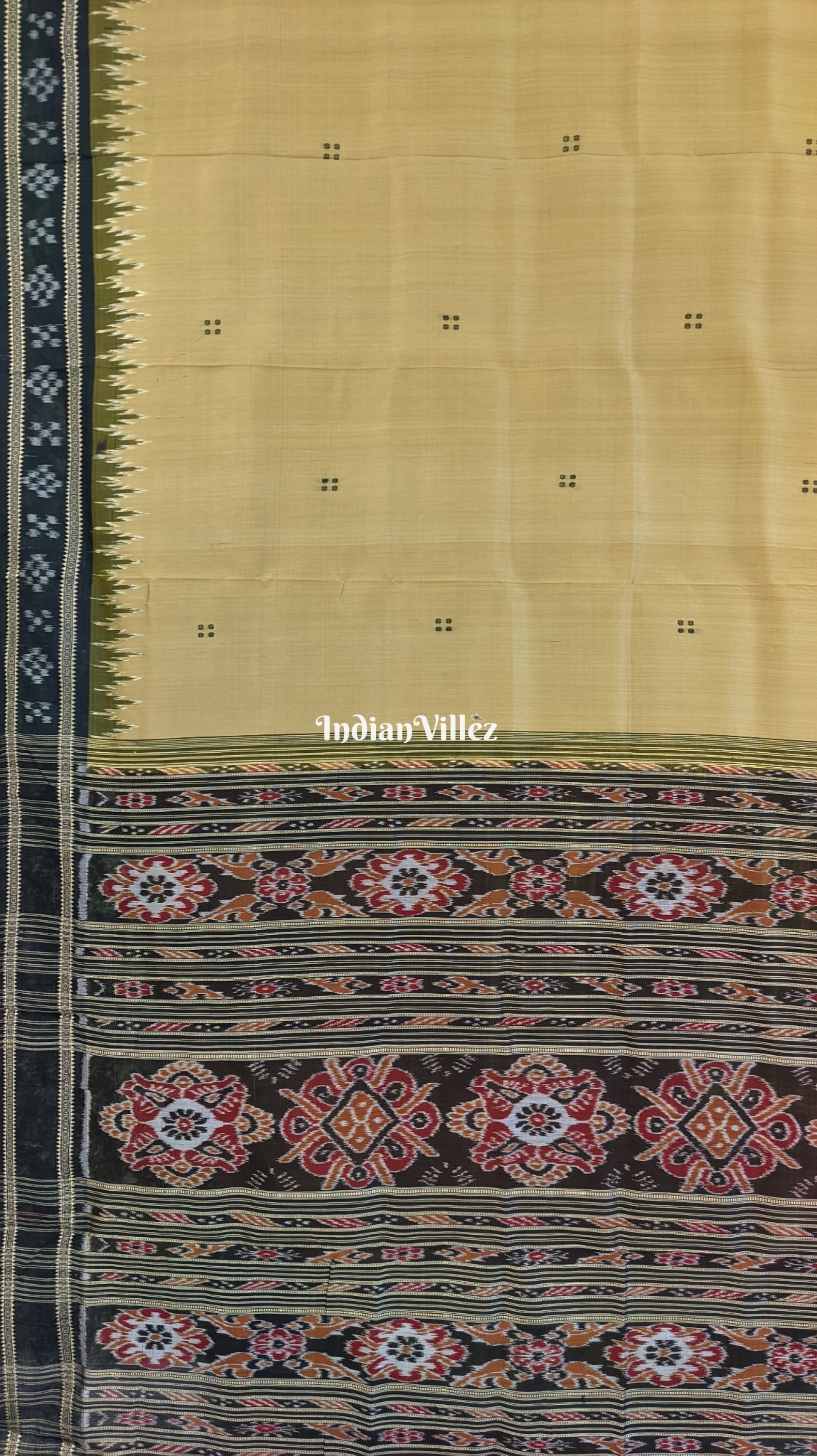 Chandan Color Single Pasapali Border Khandua Silk Saree