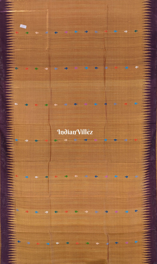 Golden Color Buddha Theme Gopalpur Tussar Silk Saree