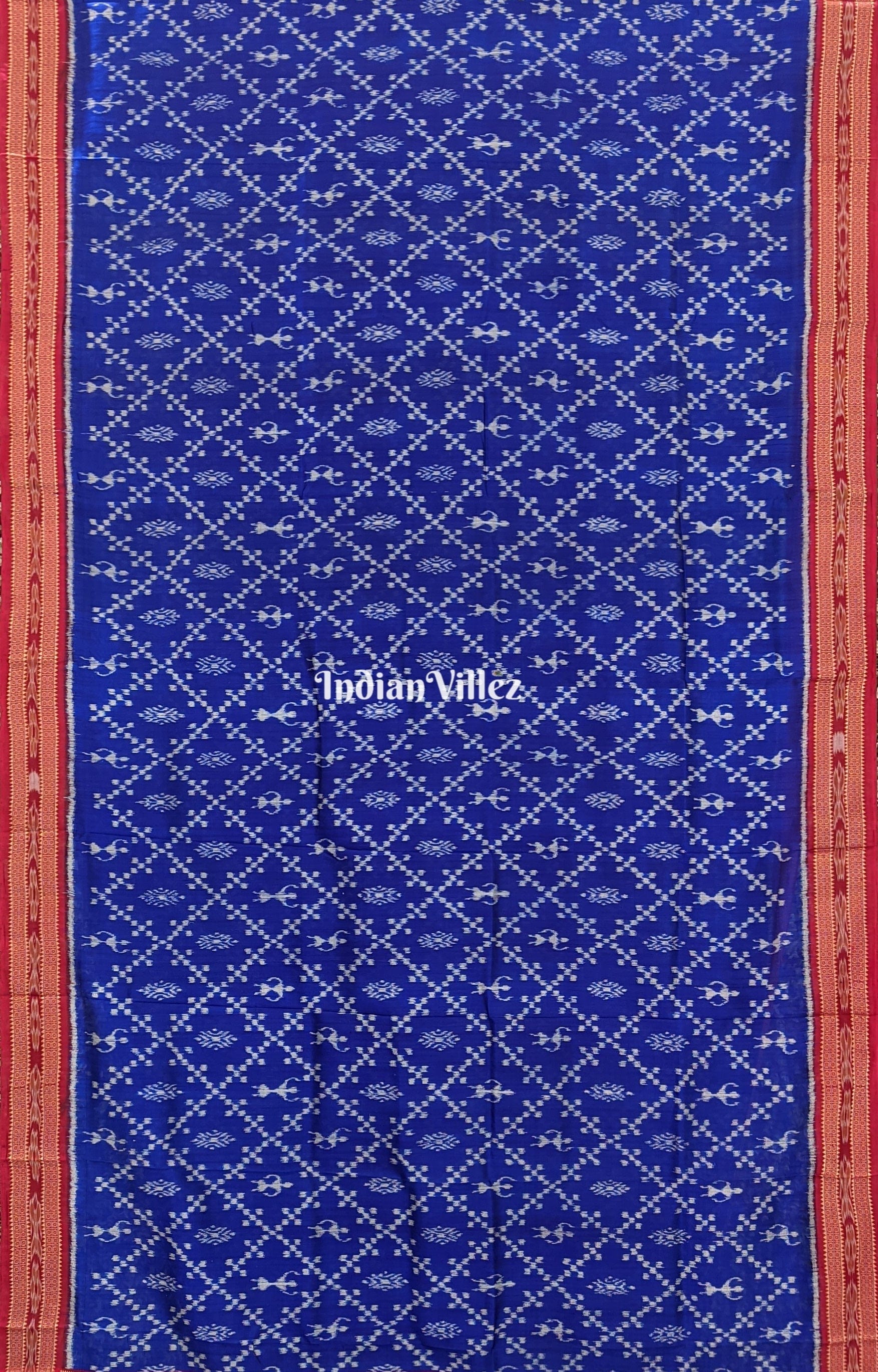 Blue Tribal Theme Odisha Handloom Khandua Silk Saree