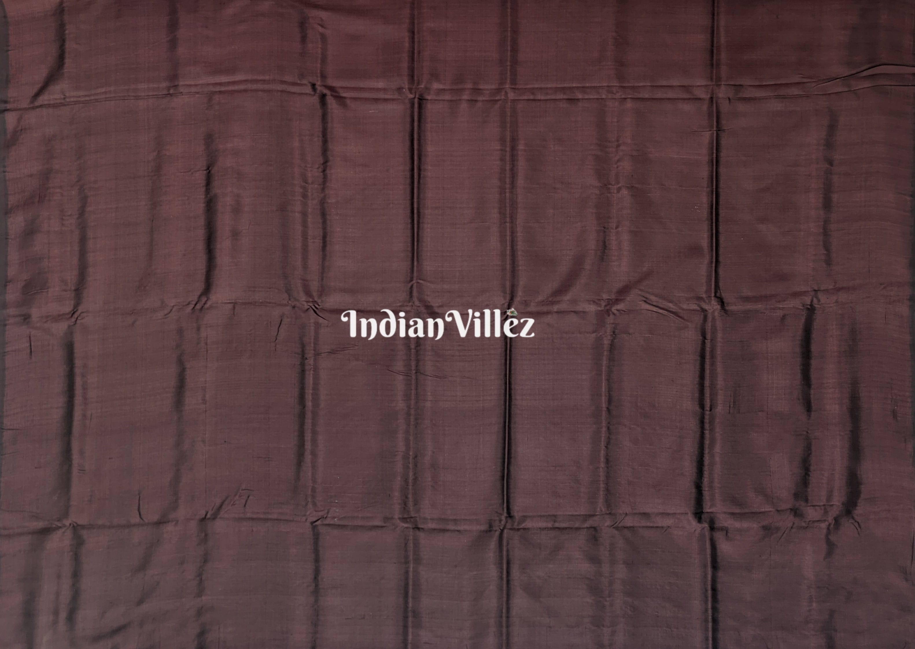 Coffee Color Cambodian Ikat Contemporary Odisha Handloom Silk Saree