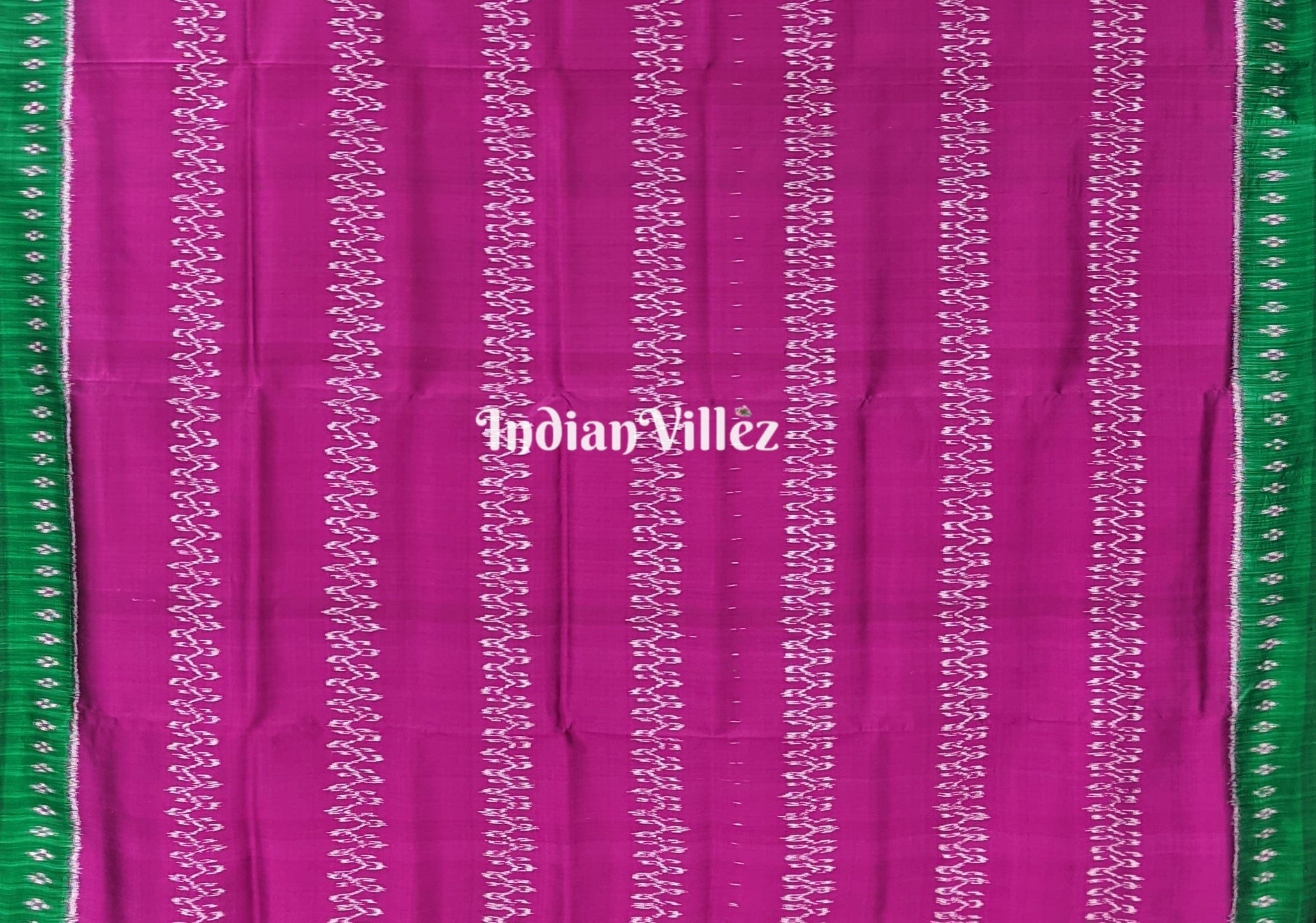 Magenta Pink Tribal Theme Contemporary Handloom Silk Saree
