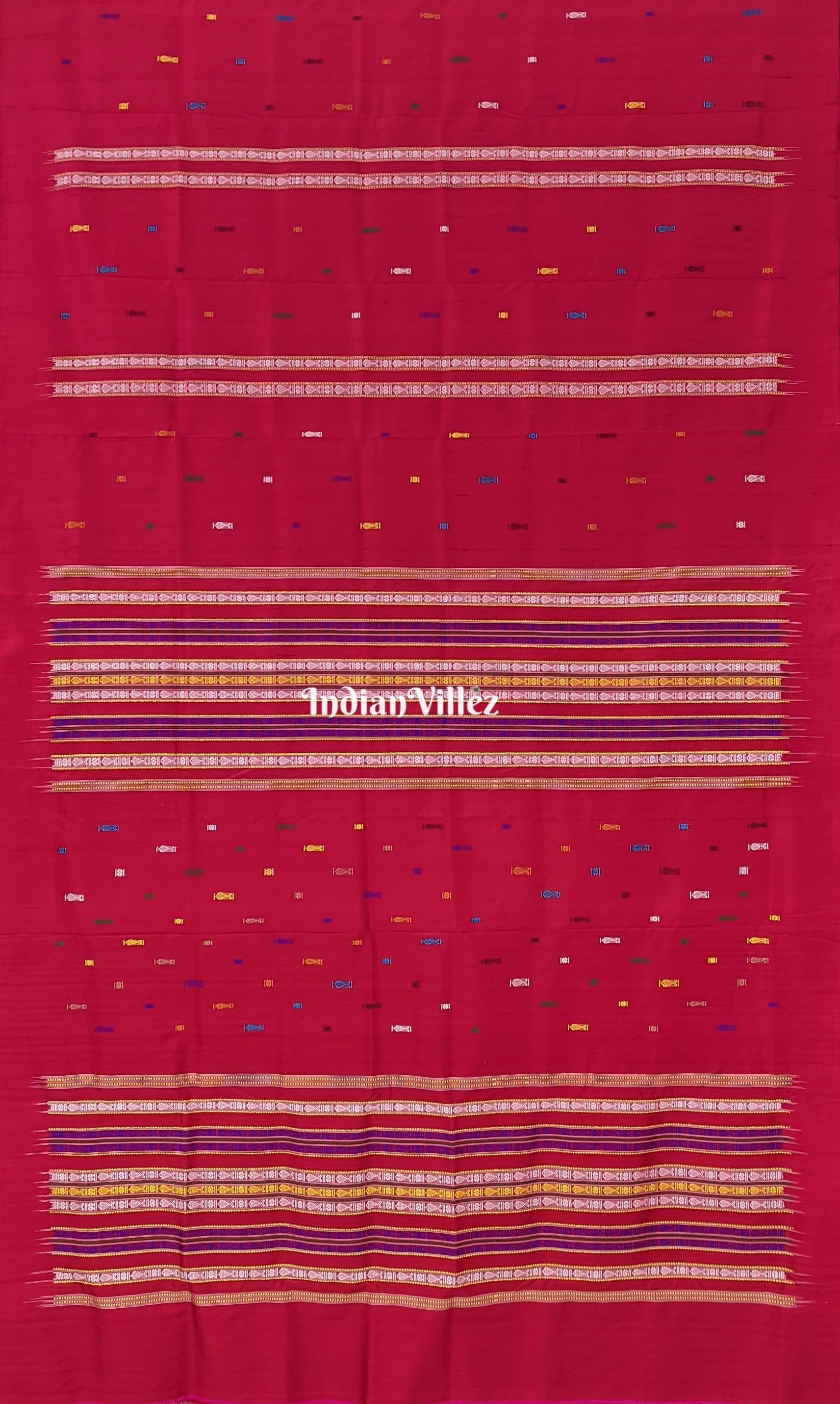 Pink Habaspuri Inspired Fish Sambalpuri Contemporary Bomkai Silk Saree
