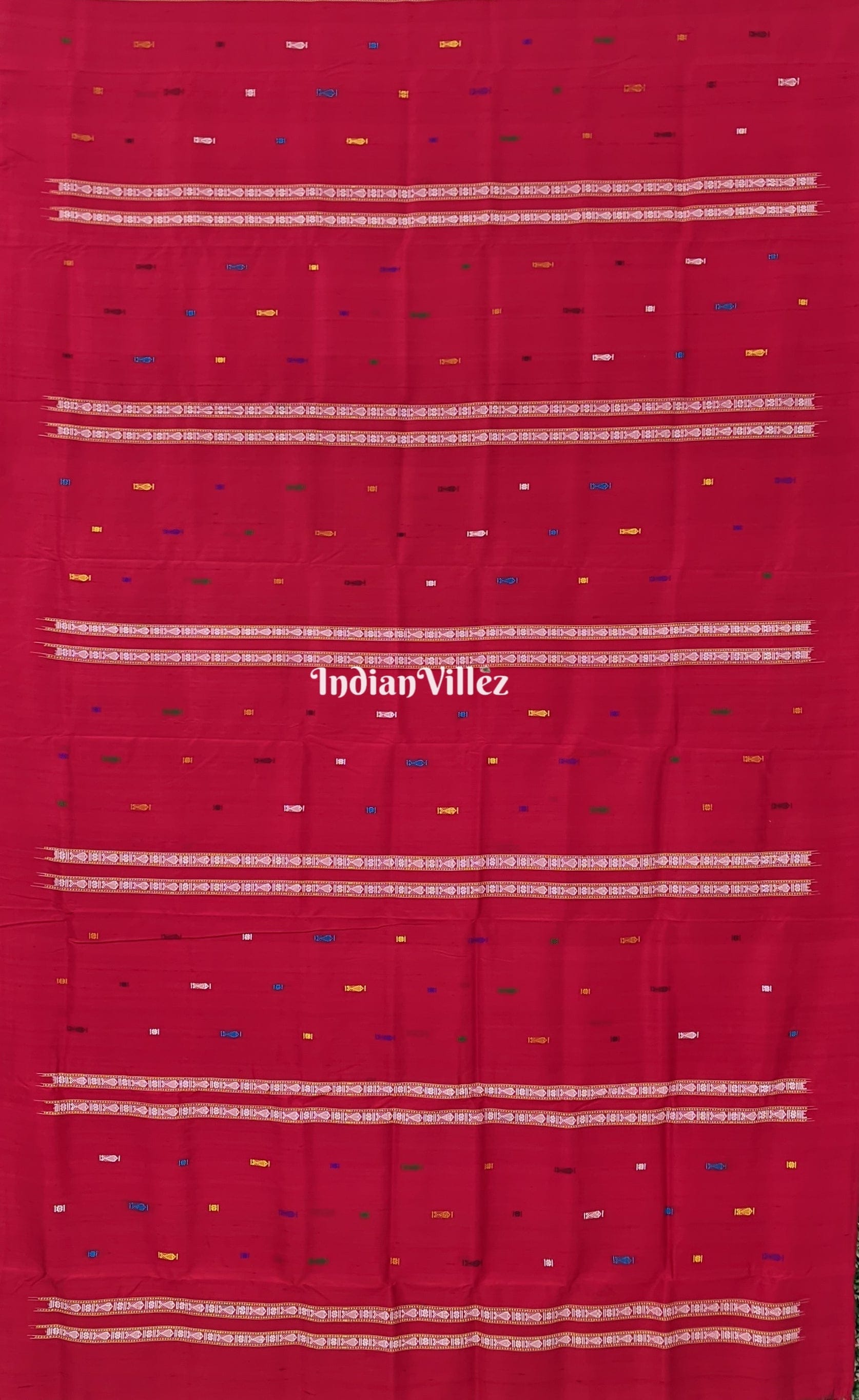 Pink Habaspuri Inspired Fish Sambalpuri Contemporary Bomkai Silk Saree