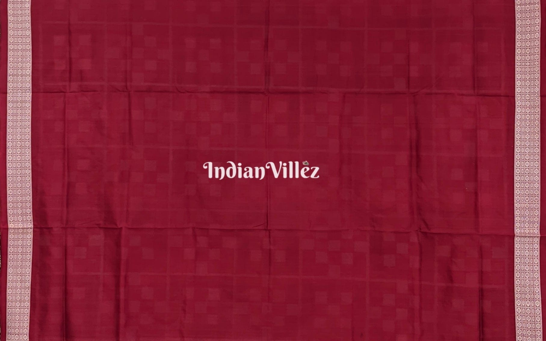 Maroon Pink Body Pasapali Sambalpuri Ikat Silk Saree