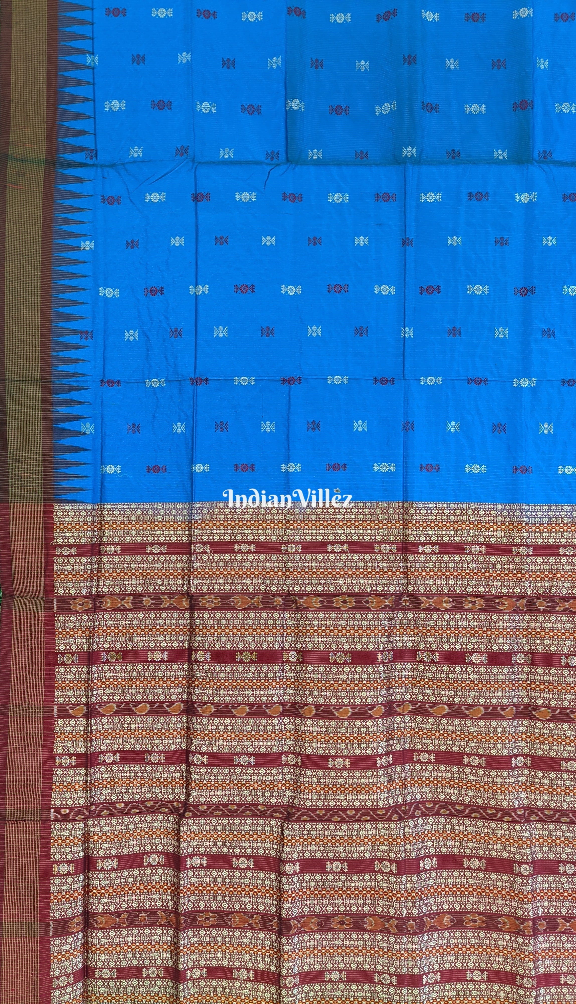 Blue Odisha Handloom Bomkai Silk Saree