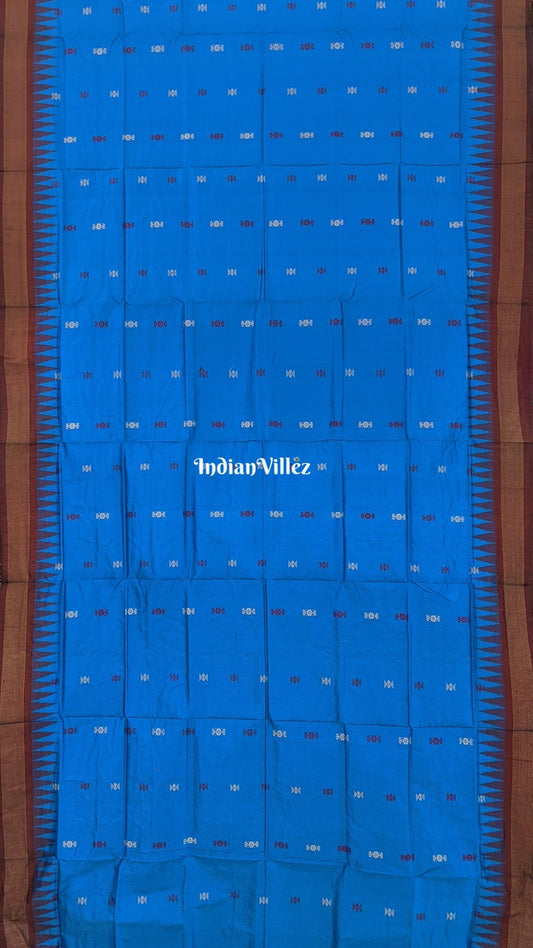 Blue Odisha Handloom Bomkai Silk Saree