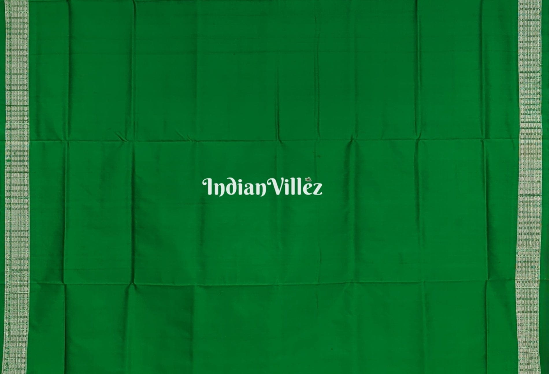 Orange Green Floral Design Sambalpuri Silk Saree