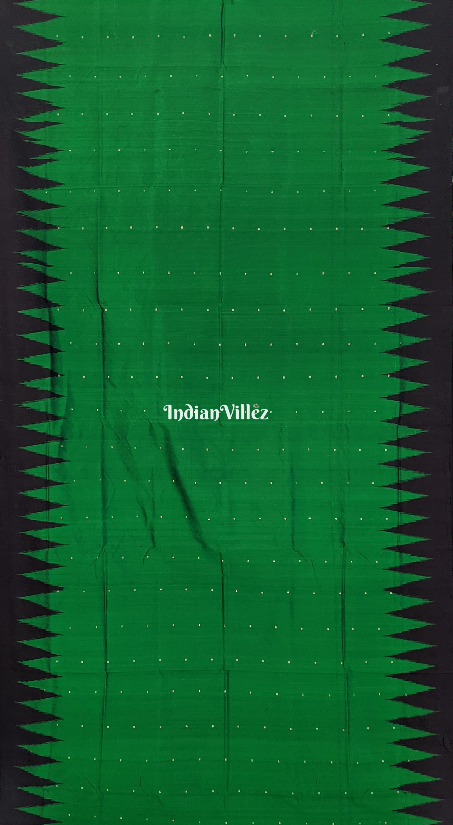 Green Multicolor Shankha Anchal Bomkai Silk Saree