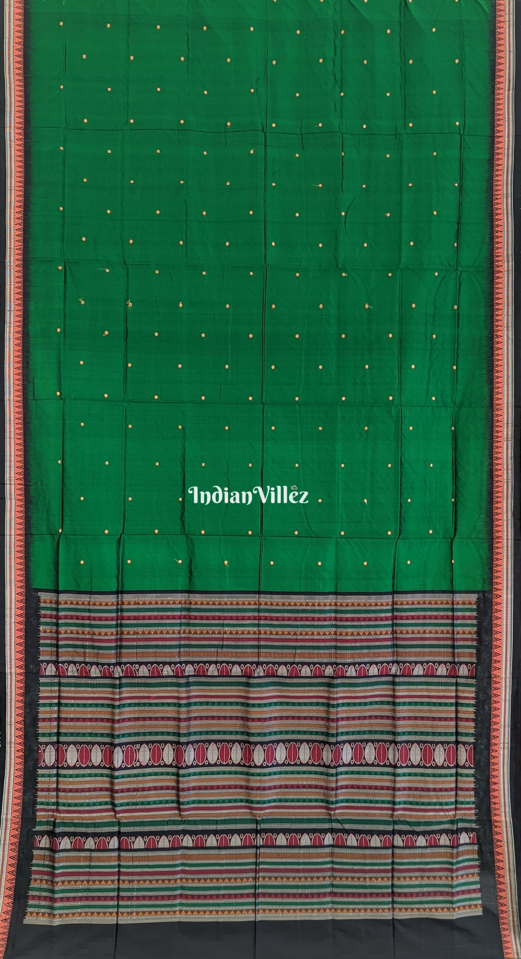 Green Odisha Handloom Dongria Silk Saree With Patli Design