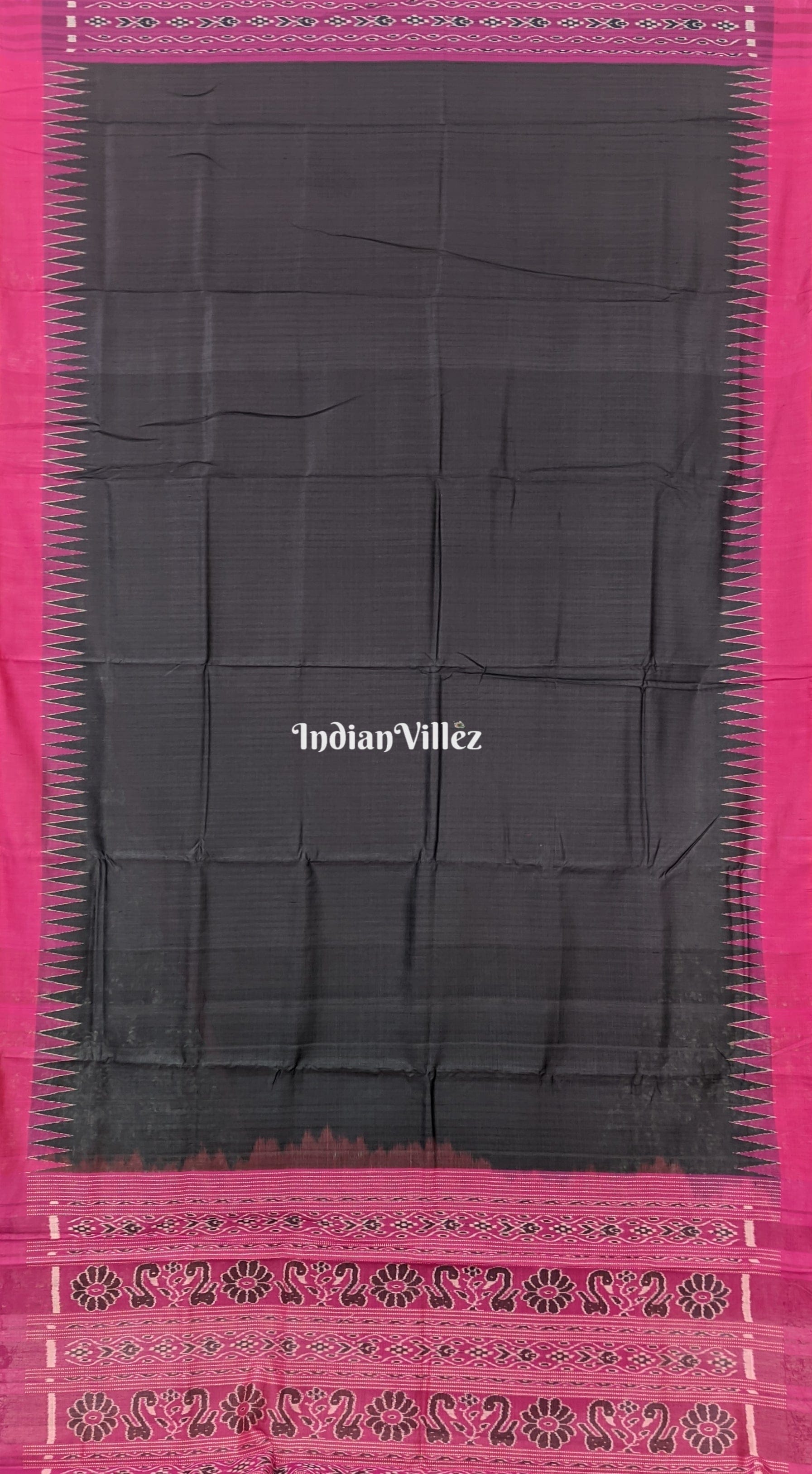 Black Odisha Handloom Gopalpur Tussar Silk Saree